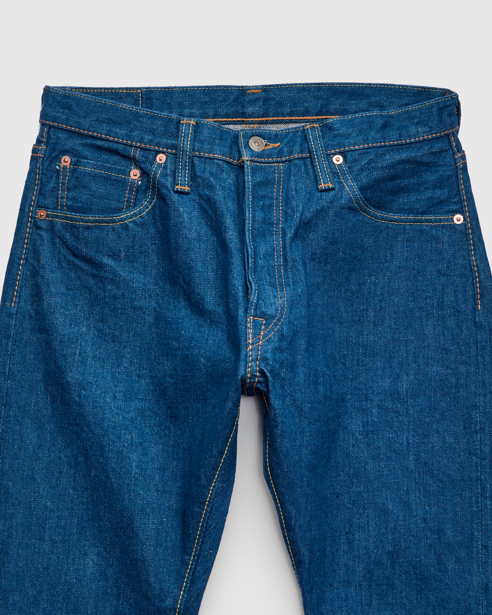 GRE-019 14oz Rinsed Selvedge Denim - Relaxed Tapered Fit - Image 6