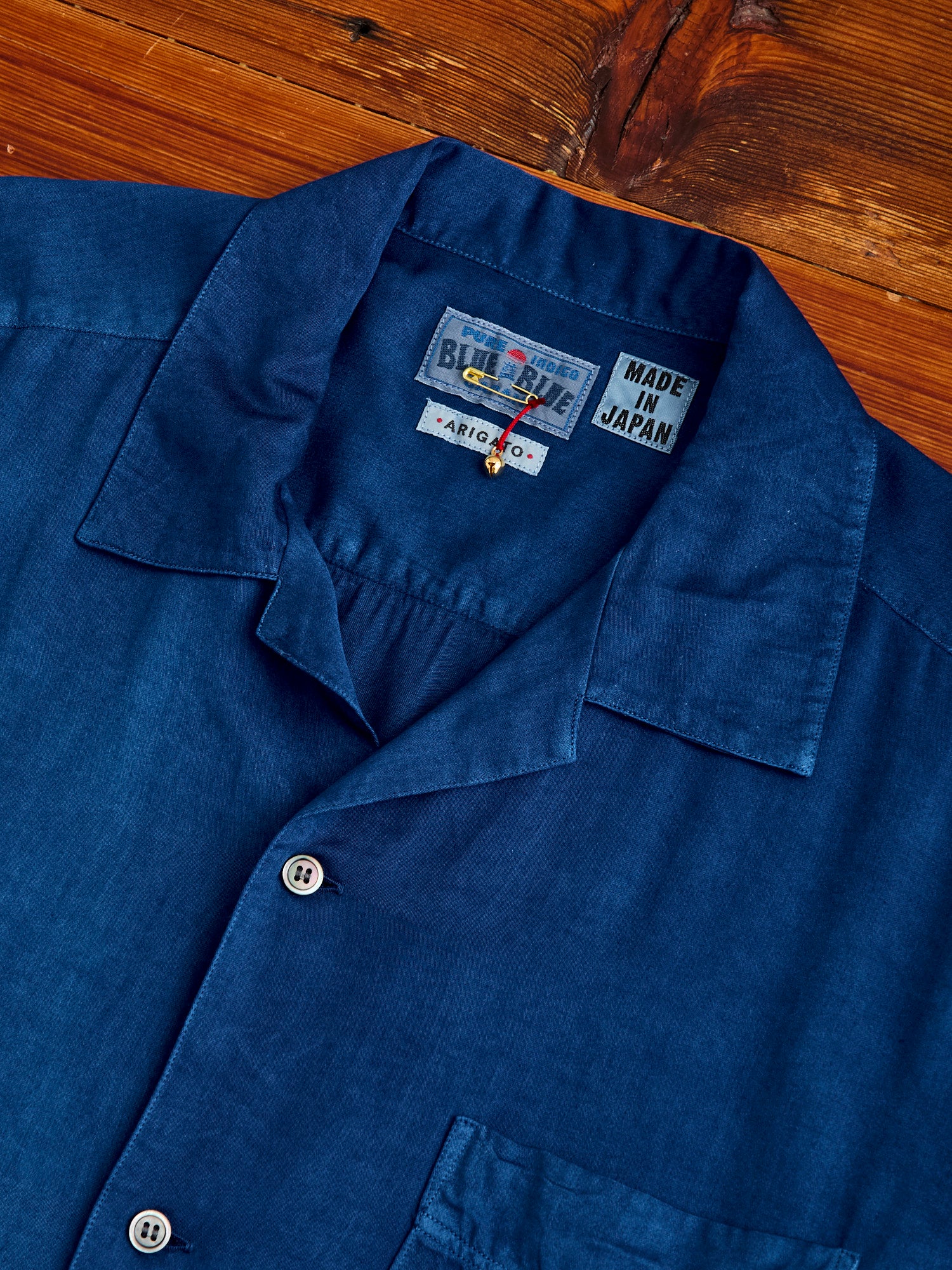 Hand-Dyed Short Sleeve Shirt in Indigo - Image 3