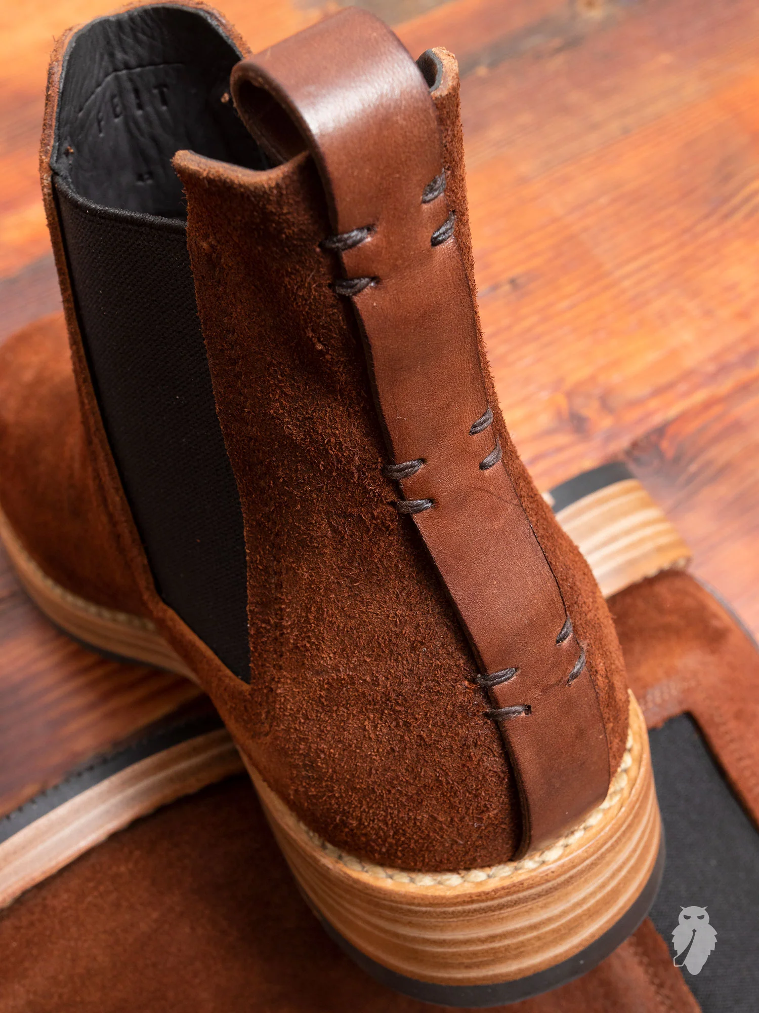 Hand Sewn Chelsea Boot in Brown Suede - Image 4