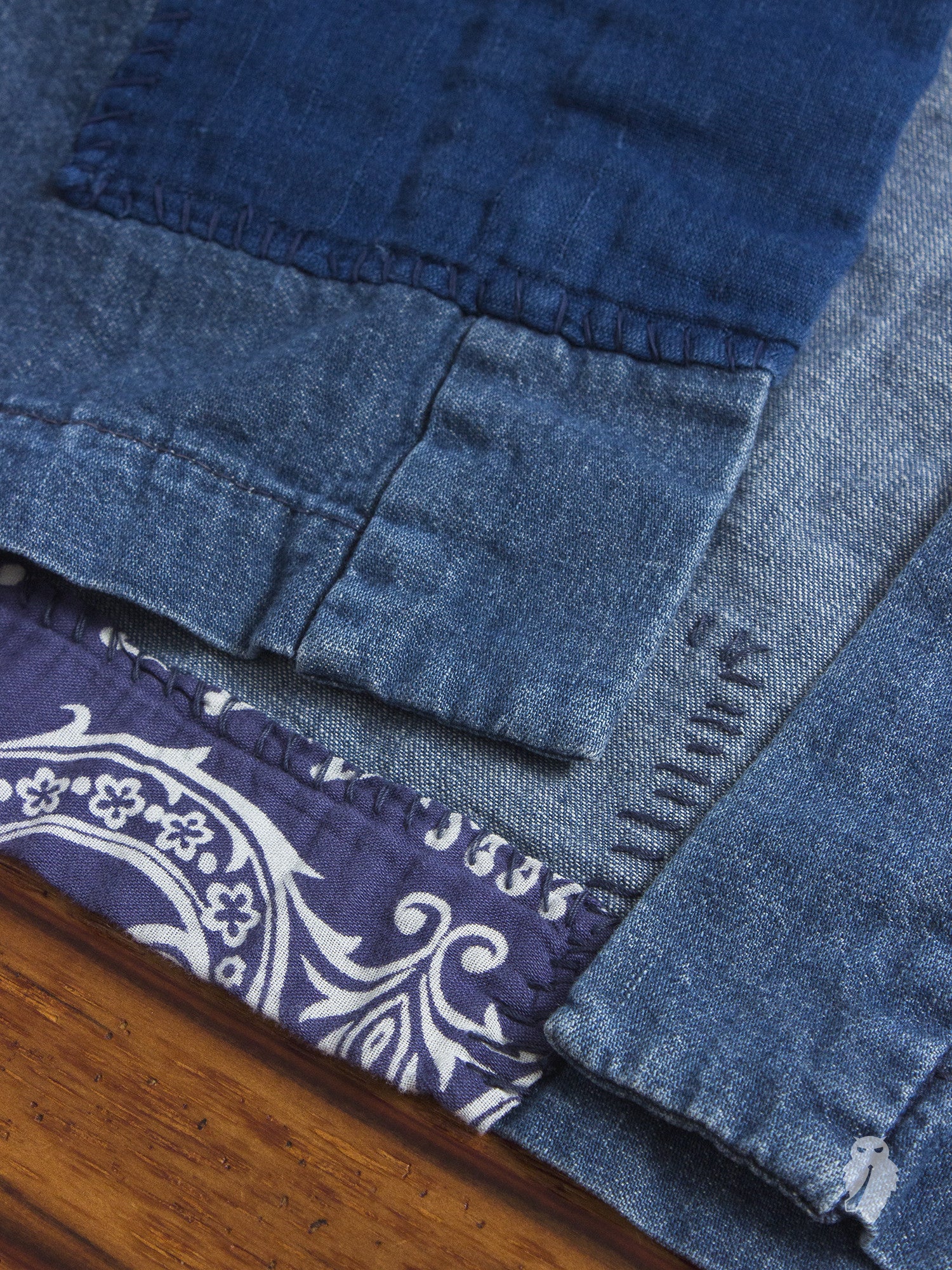 Haori Western Denim Shirt in Natural Indigo Remake - Image 7
