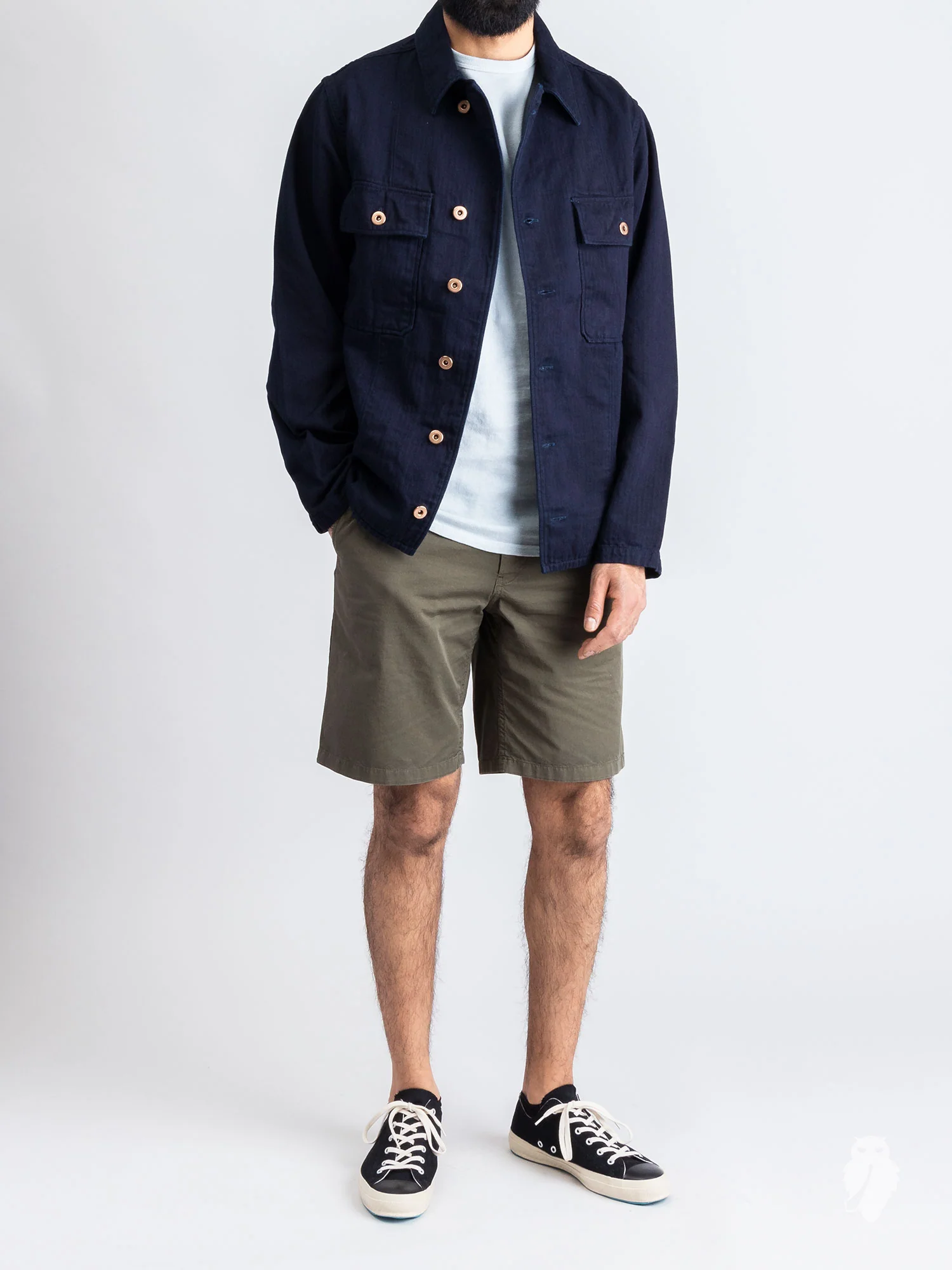 HBT Military Jacket in Indigo - Image 9