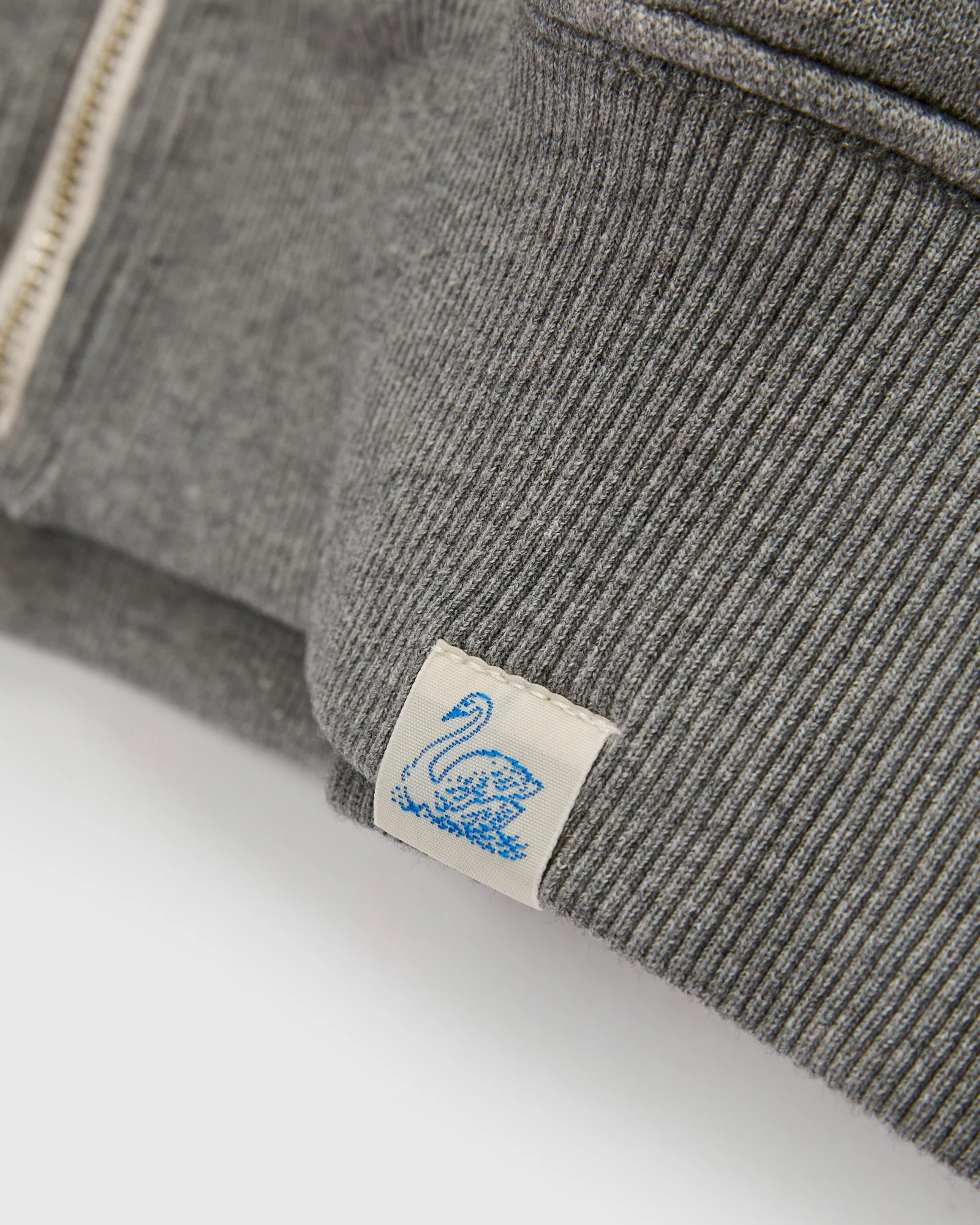 HDJKT02 "Good Basics" Organic Cotton Zip Hoodie in Grey Melange - Image 7