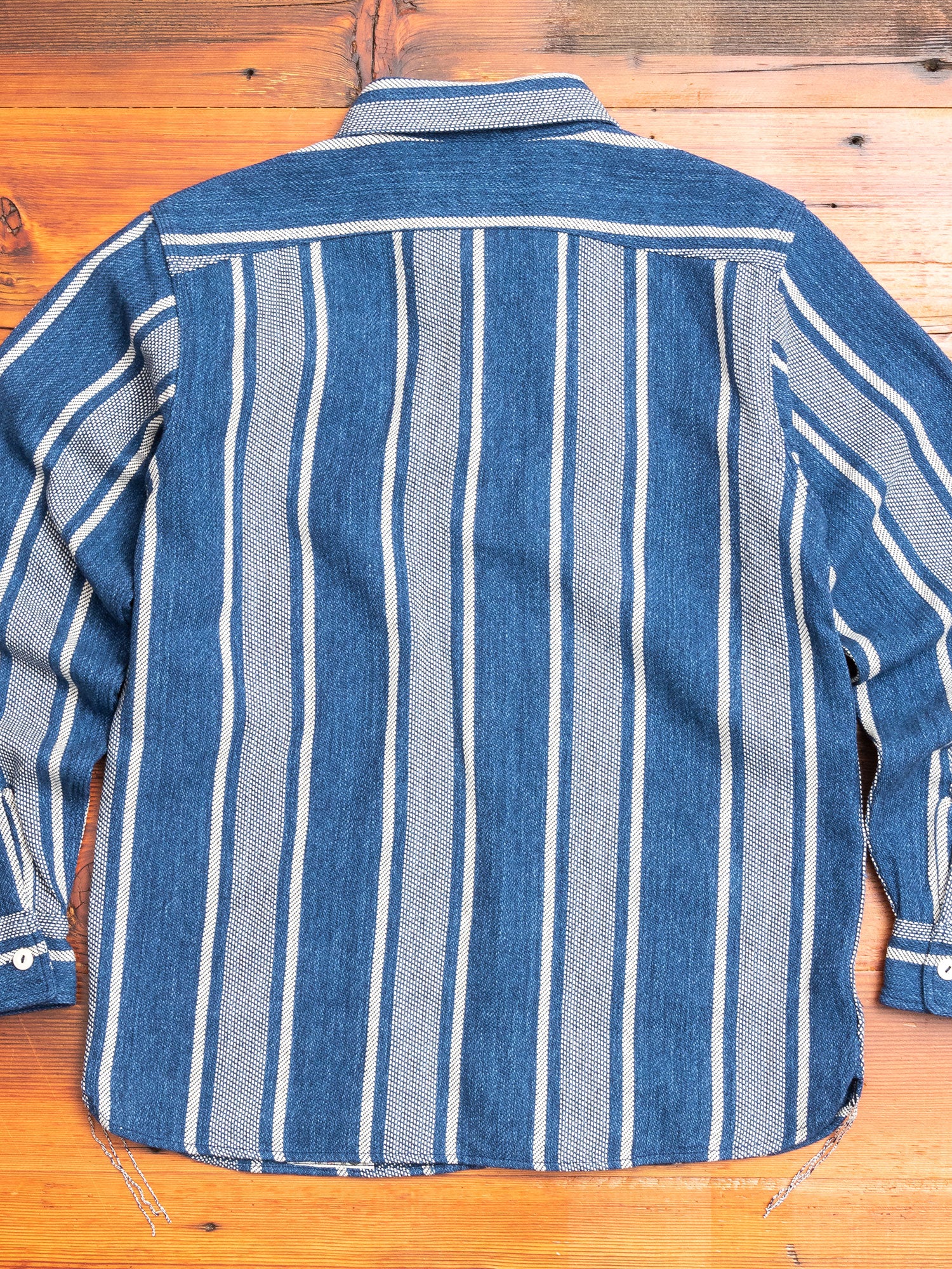 Heavy Flannel Work Shirt in Navy - Image 9