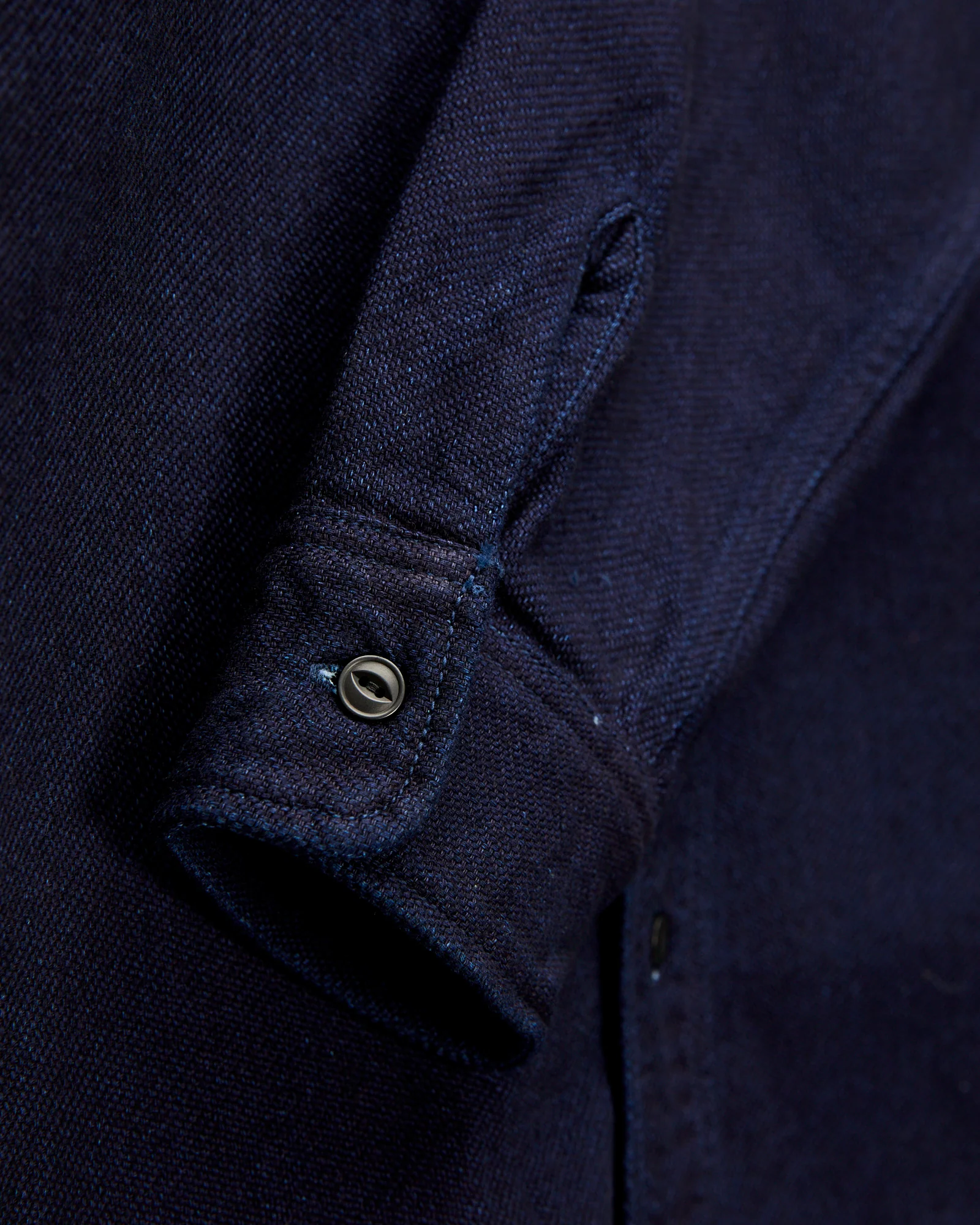 Heavy Selvedge Flannel Shirt in Solid Indigo - Image 5