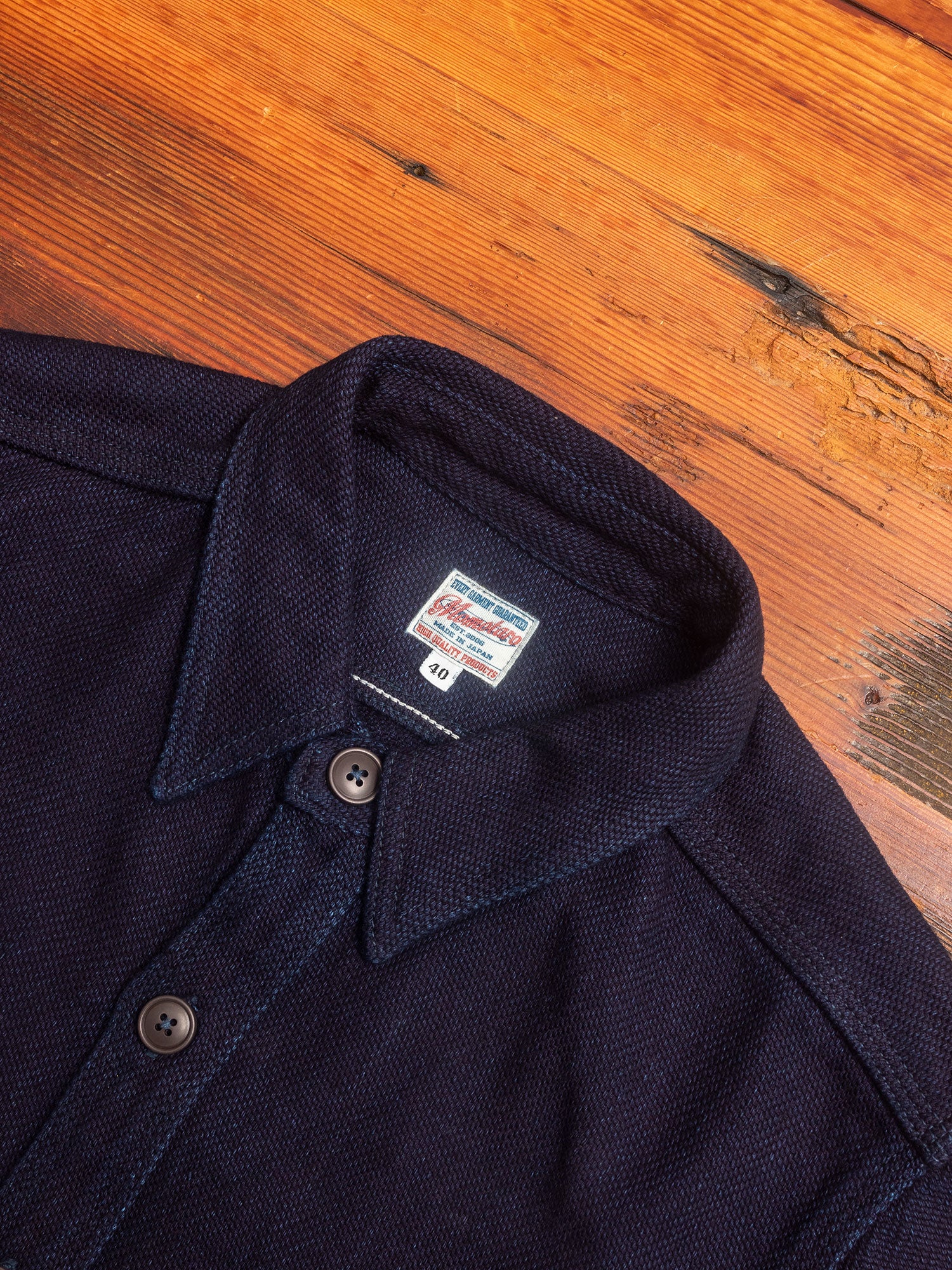 Heavyweight Dobby Sashiko Work Shirt in Indigo - Image 3