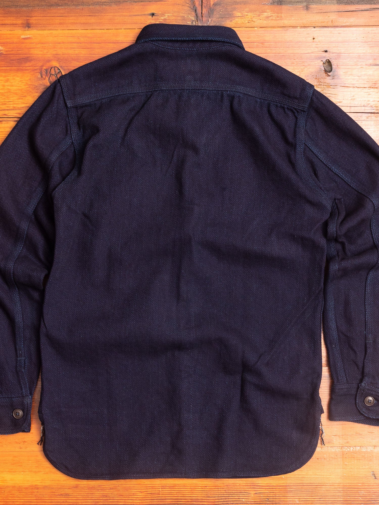 Heavyweight Dobby Sashiko Work Shirt in Indigo - Image 9