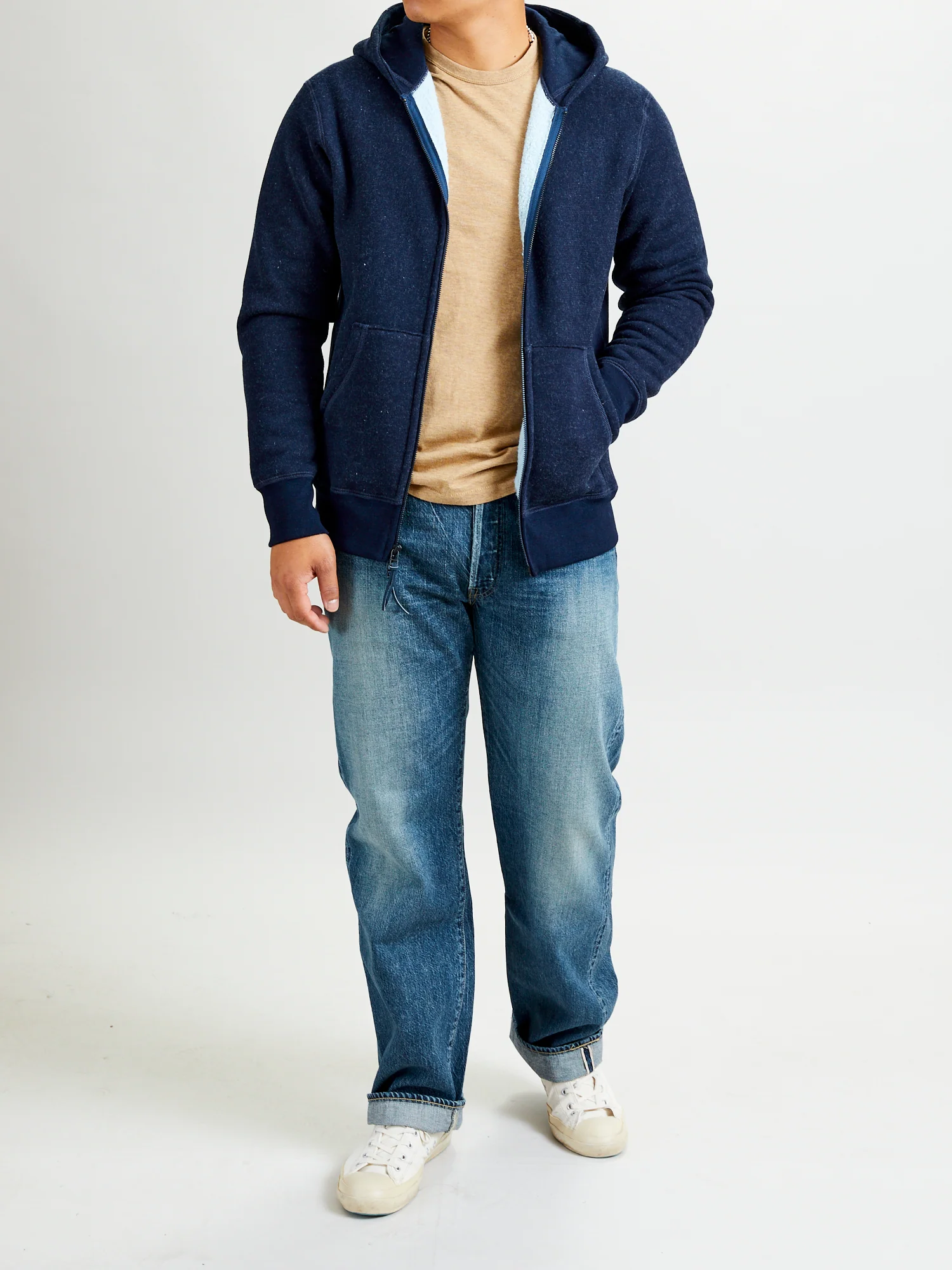 Heavyweight Zip Hoodie in Indigo - Image 10