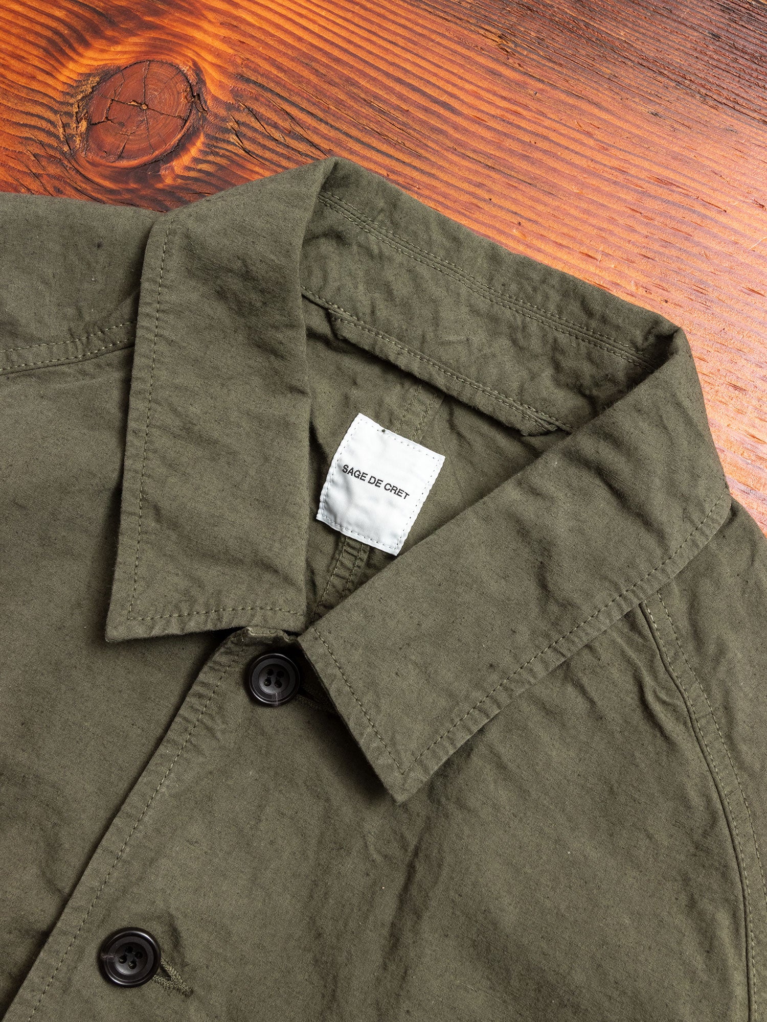 Hemp Shirt Jacket in Khaki - Image 3