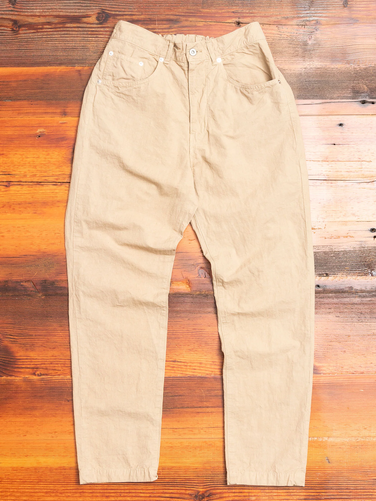 Hemp Tapered Pants in Beige