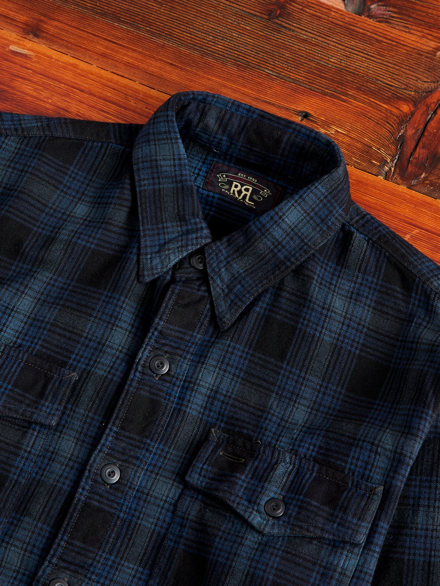Herc Canvas Workshirt in Blue/Black - Image 3