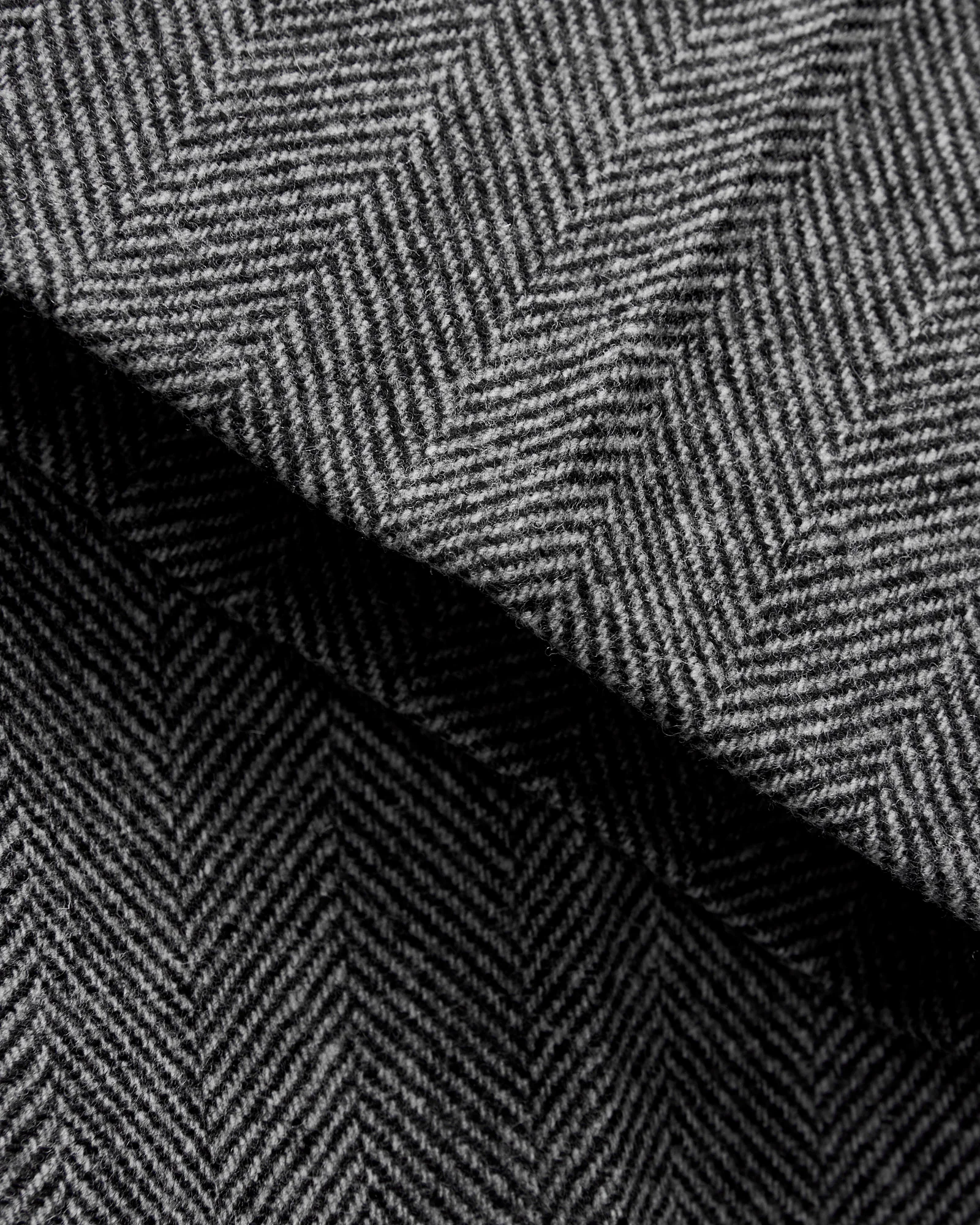 Herringbone Single Pleat Trousers in Grey - Image 7