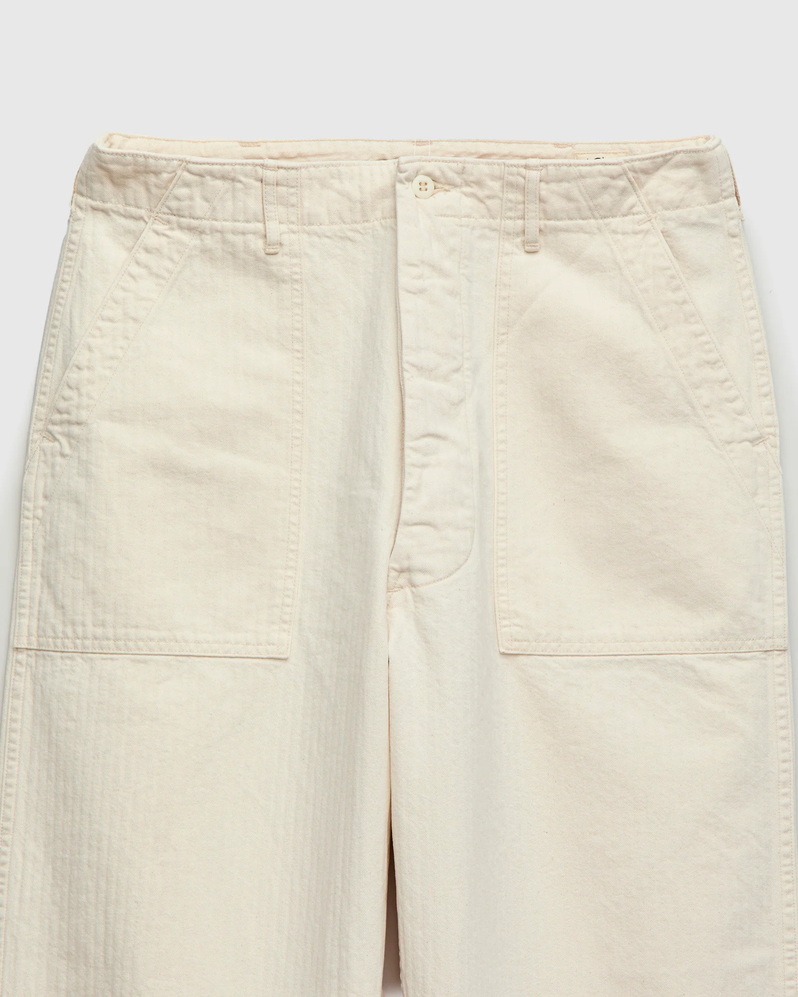 Herringbone Summer Fatigue Pants in Ecru - Image 3