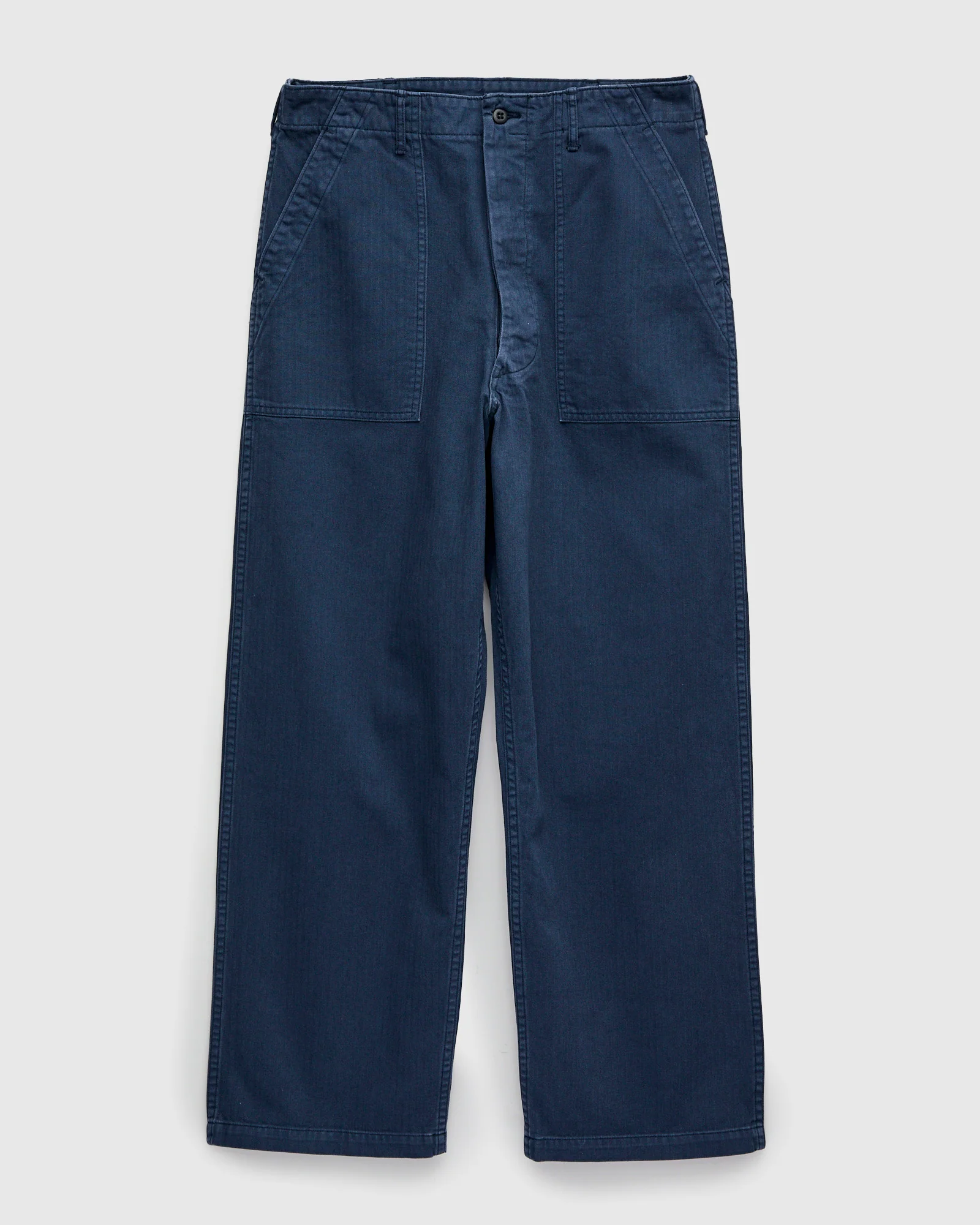 Herringbone Summer Fatigue Pants in Navy