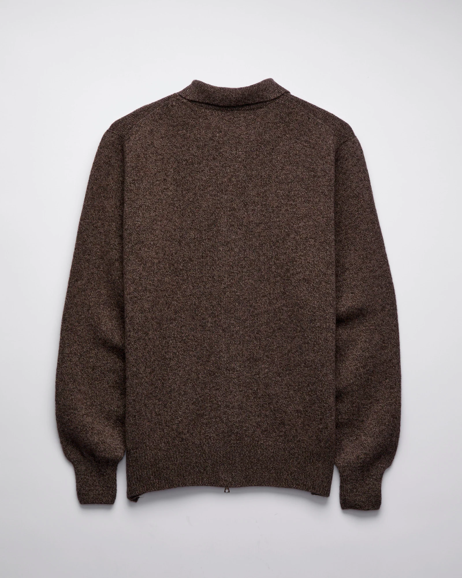 "High Pressure" Wool Zip Cardigan in Brown Mix - Image 3