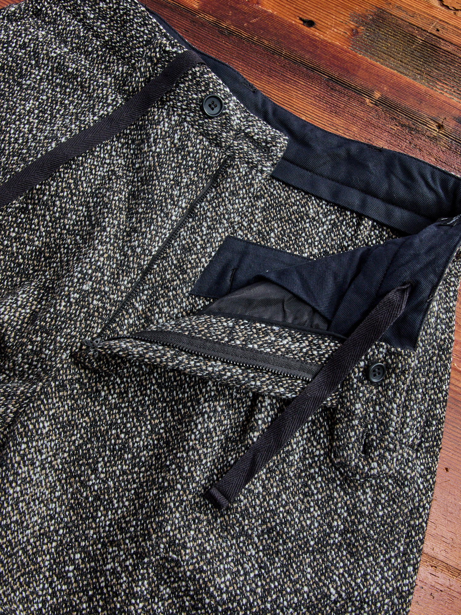 Homespun Carlyle Pants in Brown Black Wool - Image 6