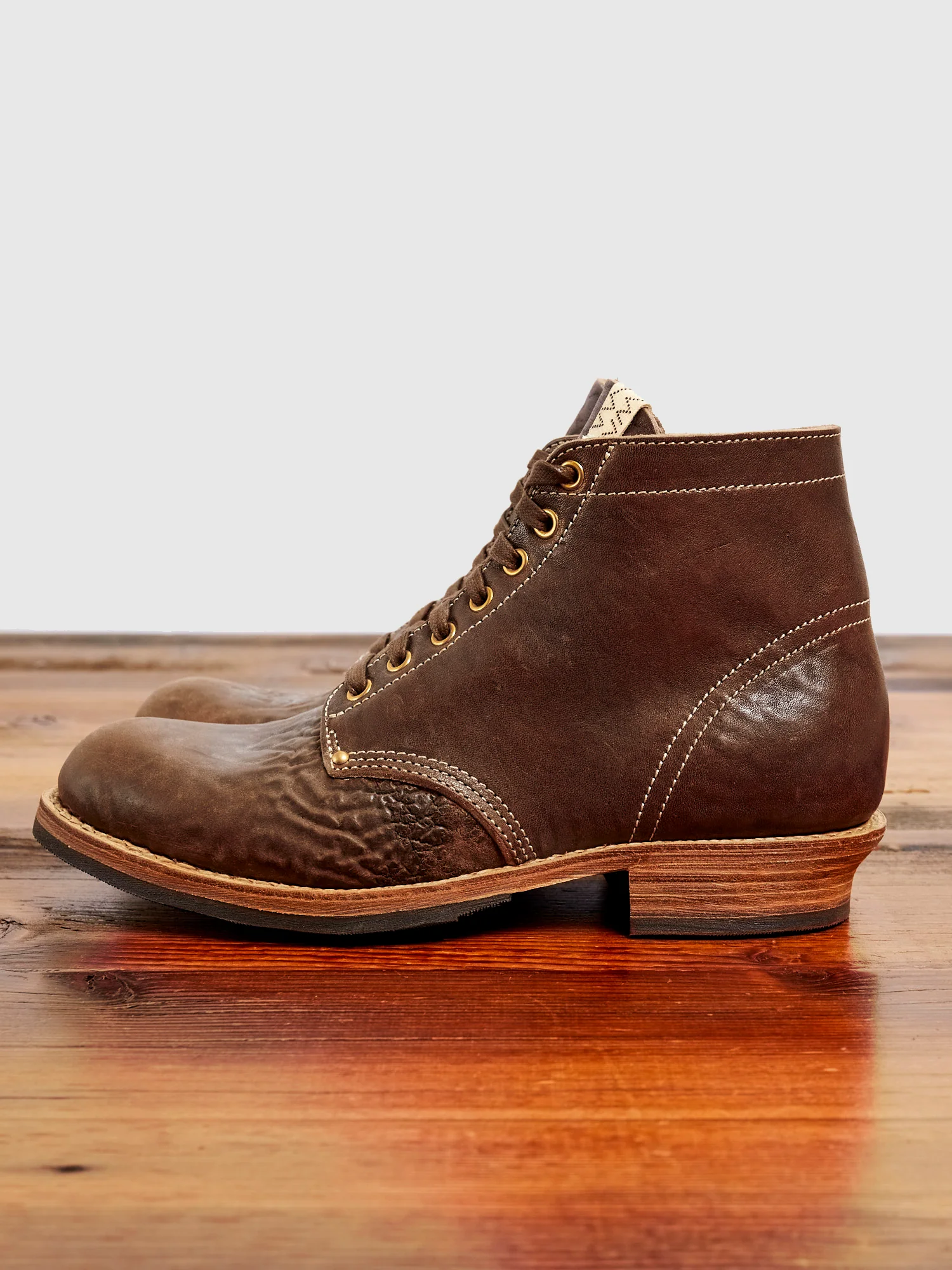 Horsehide Brigadier Boots-Folk in Dark Brown - Image 3