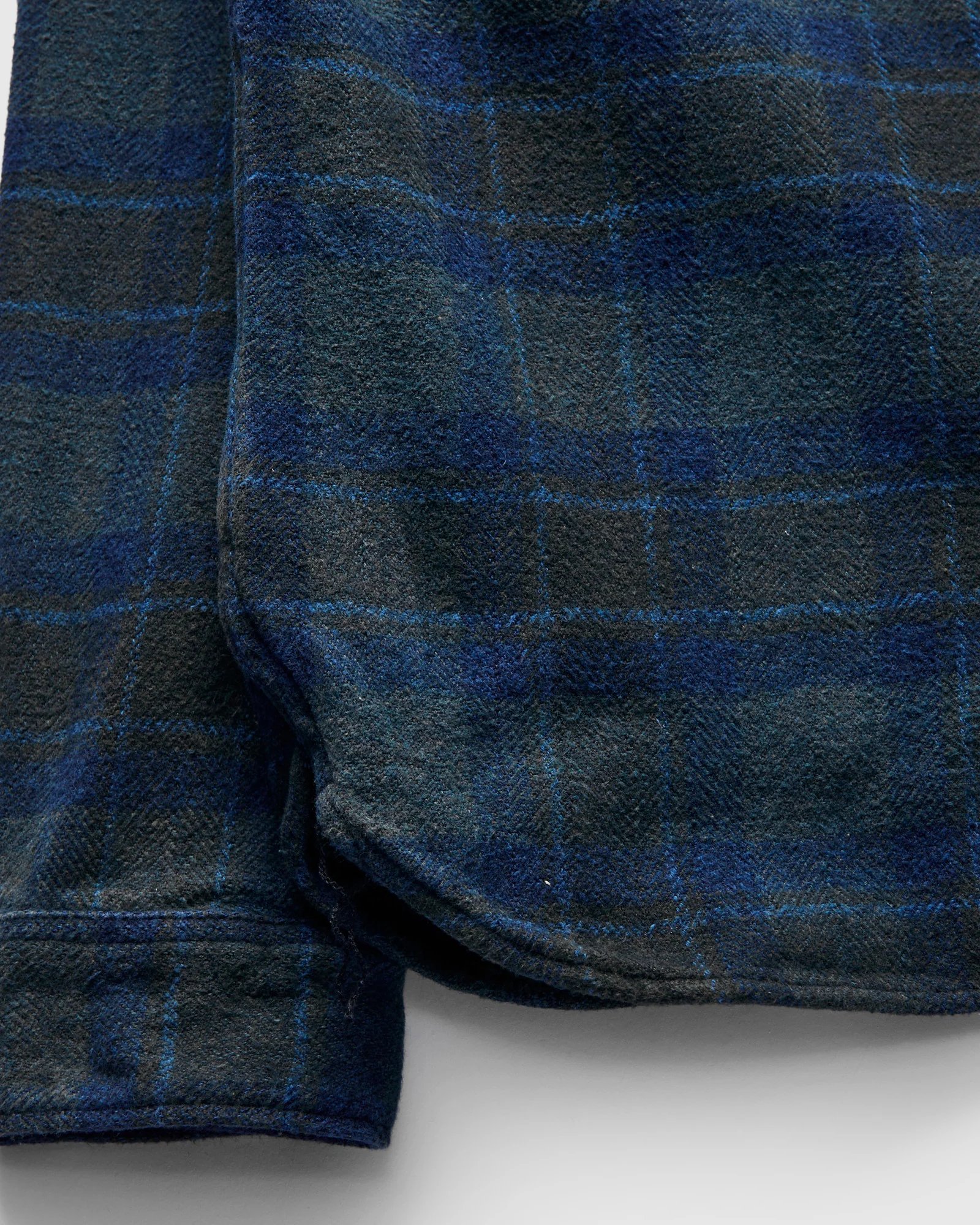 Indigo Overdye Cotton Tweed Shirt in Brown Check - Image 6