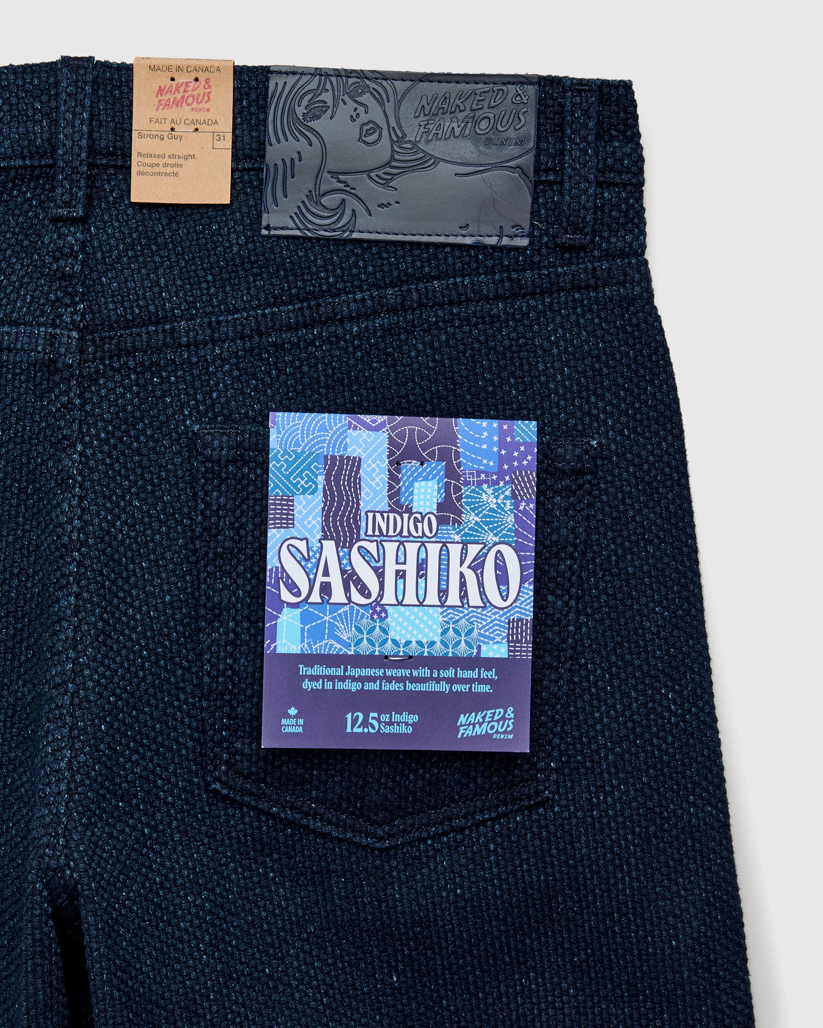 "Indigo Sashiko" 12.5oz Jacquard Denim - Strong Guy Fit - Image 4