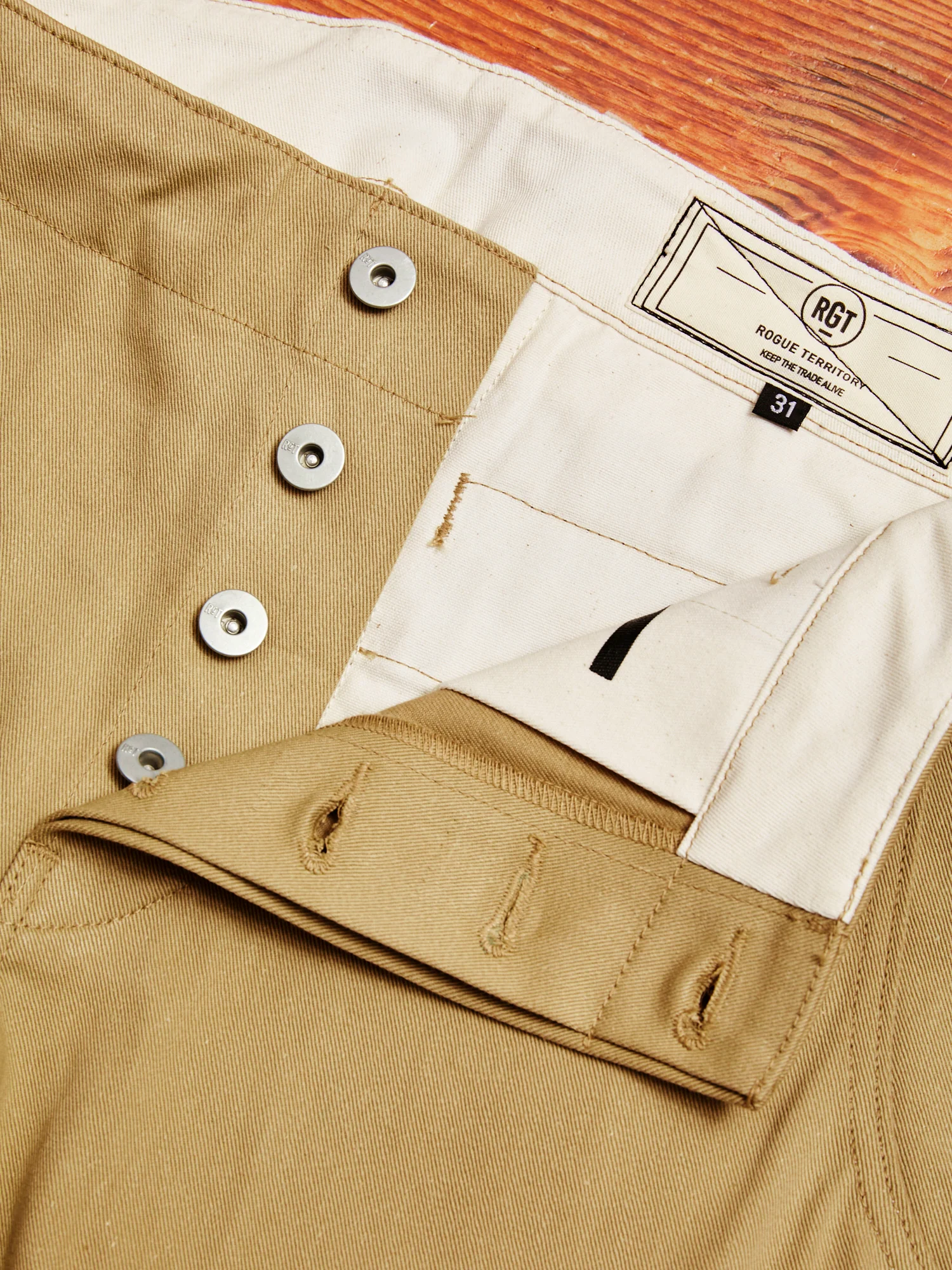 "Infantry Pant" in Khaki Selvedge Twill - Image 7
