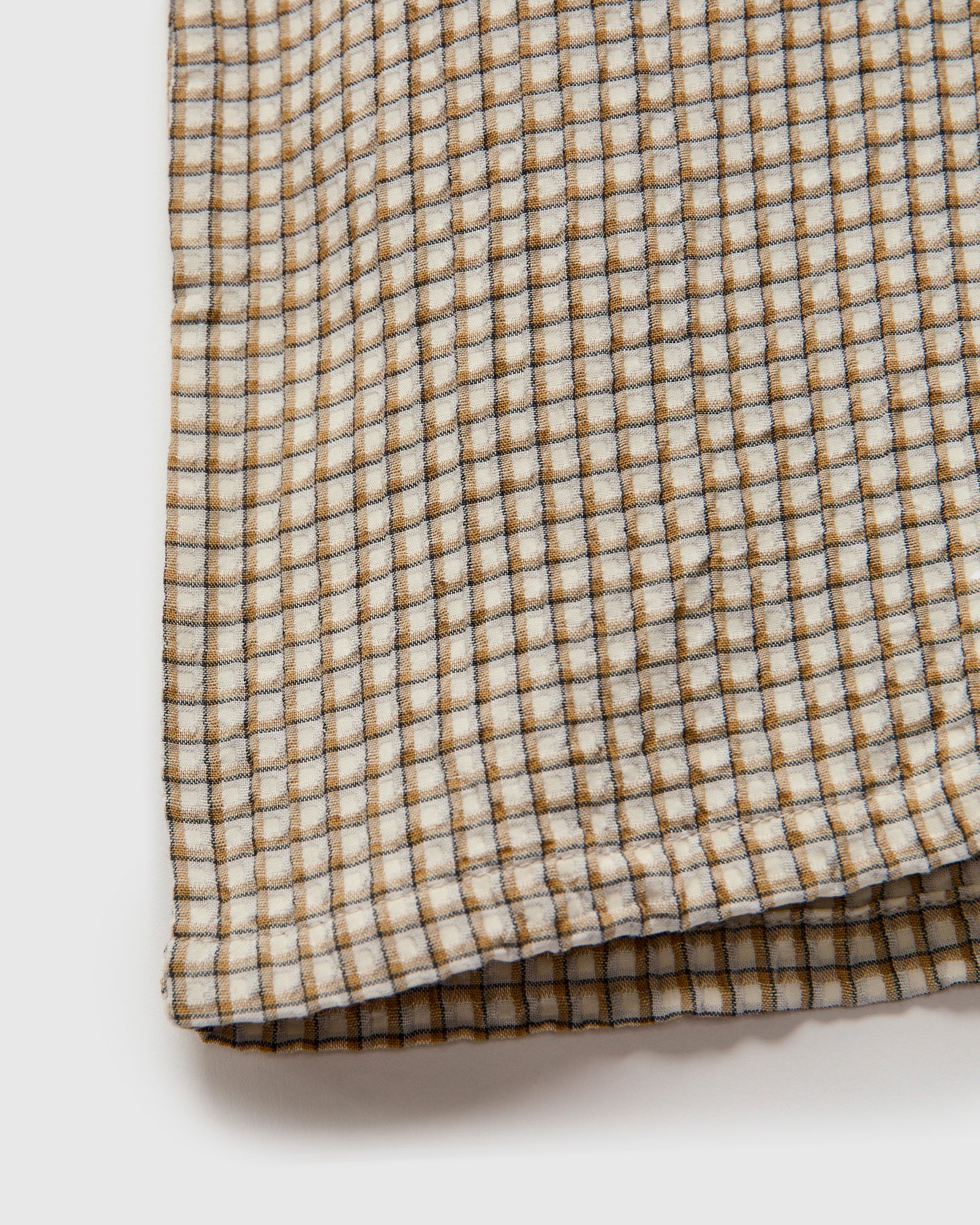 Italian Collar Shirt in Beige Check - Image 6