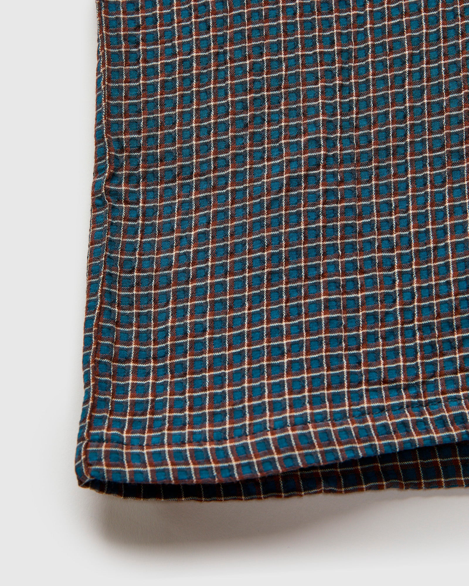 Italian Collar Shirt in Blue Check - Image 6