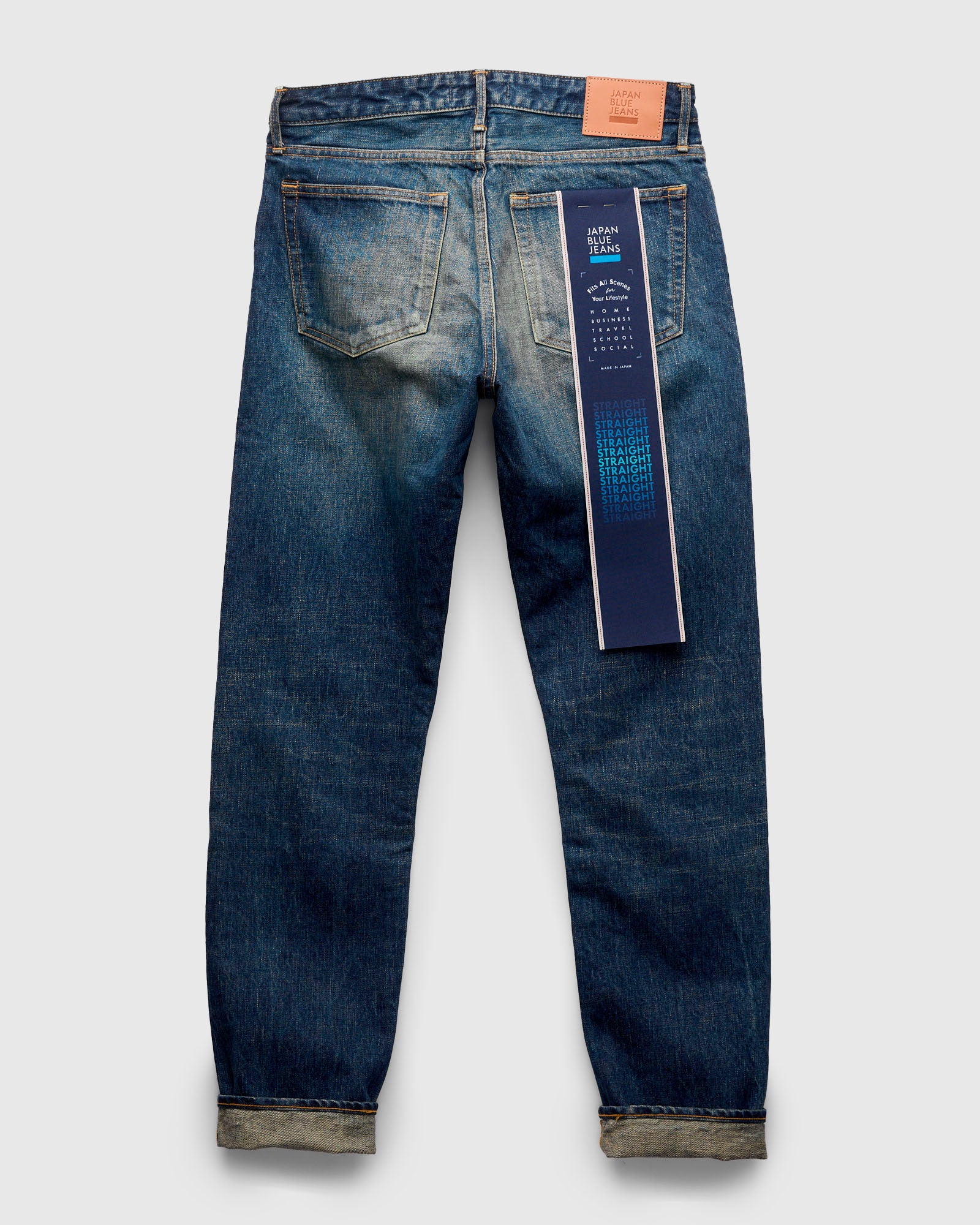J301-D01 "US Cotton Dark Wash" 14.8oz Washed Selvedge Denim - Straight Tapered Fit - Image 2