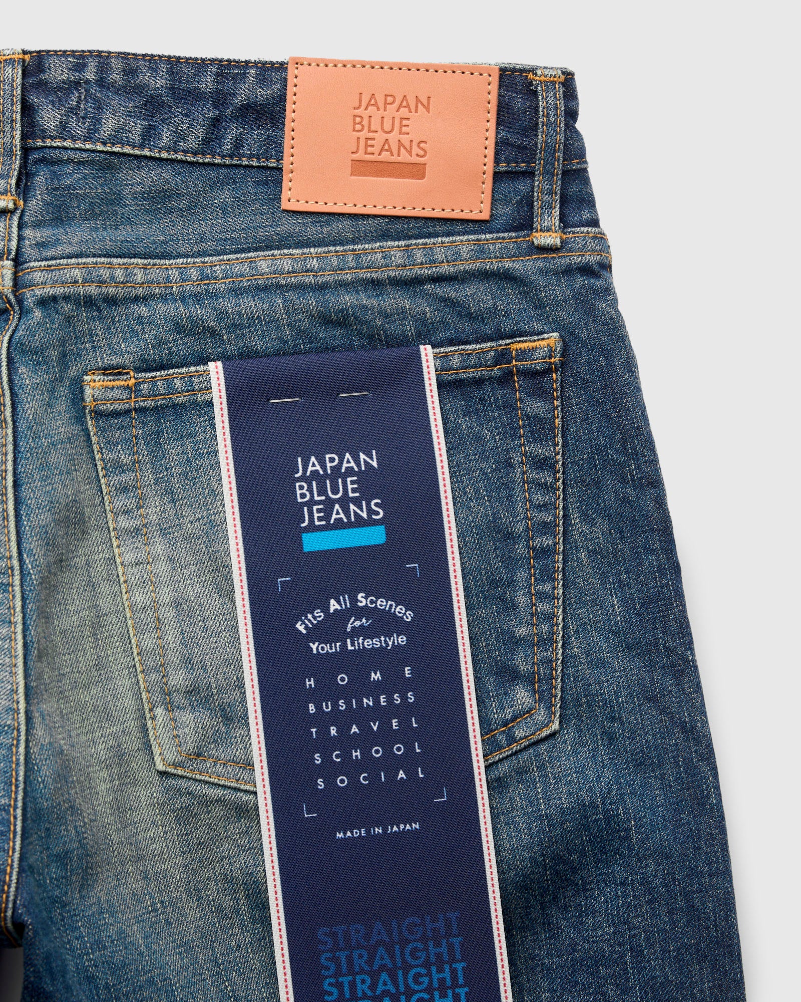 J301-D01 "US Cotton Dark Wash" 14.8oz Washed Selvedge Denim - Straight Tapered Fit - Image 3