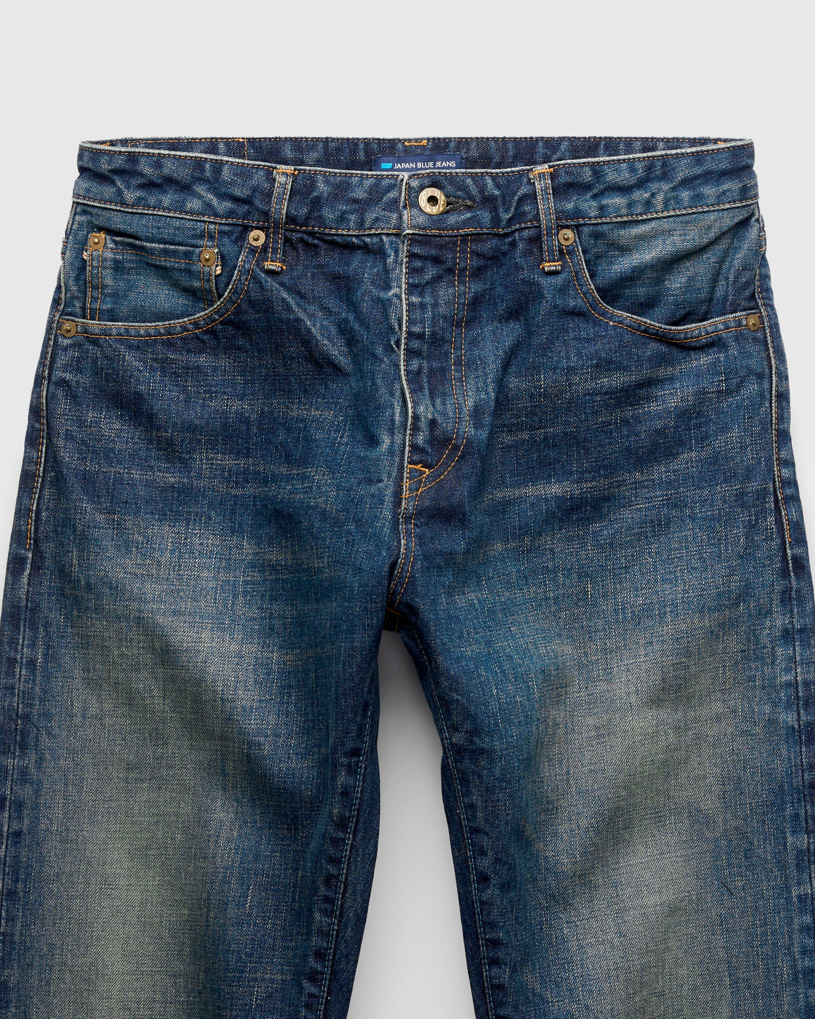 J301-D01 "US Cotton Dark Wash" 14.8oz Washed Selvedge Denim - Straight Tapered Fit - Image 4
