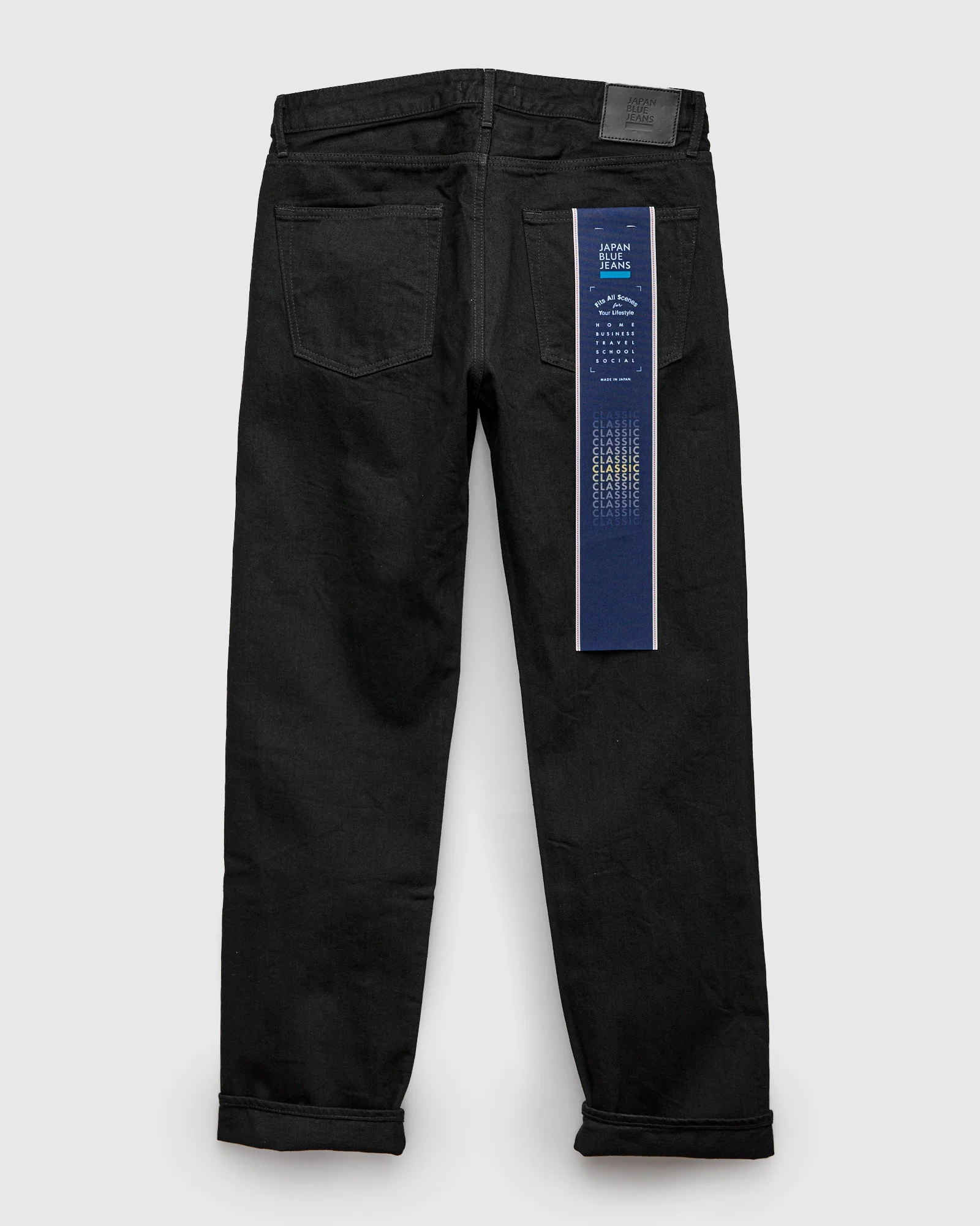 J414 14oz Black Selvedge Denim - Classic Straight Fit - Image 3
