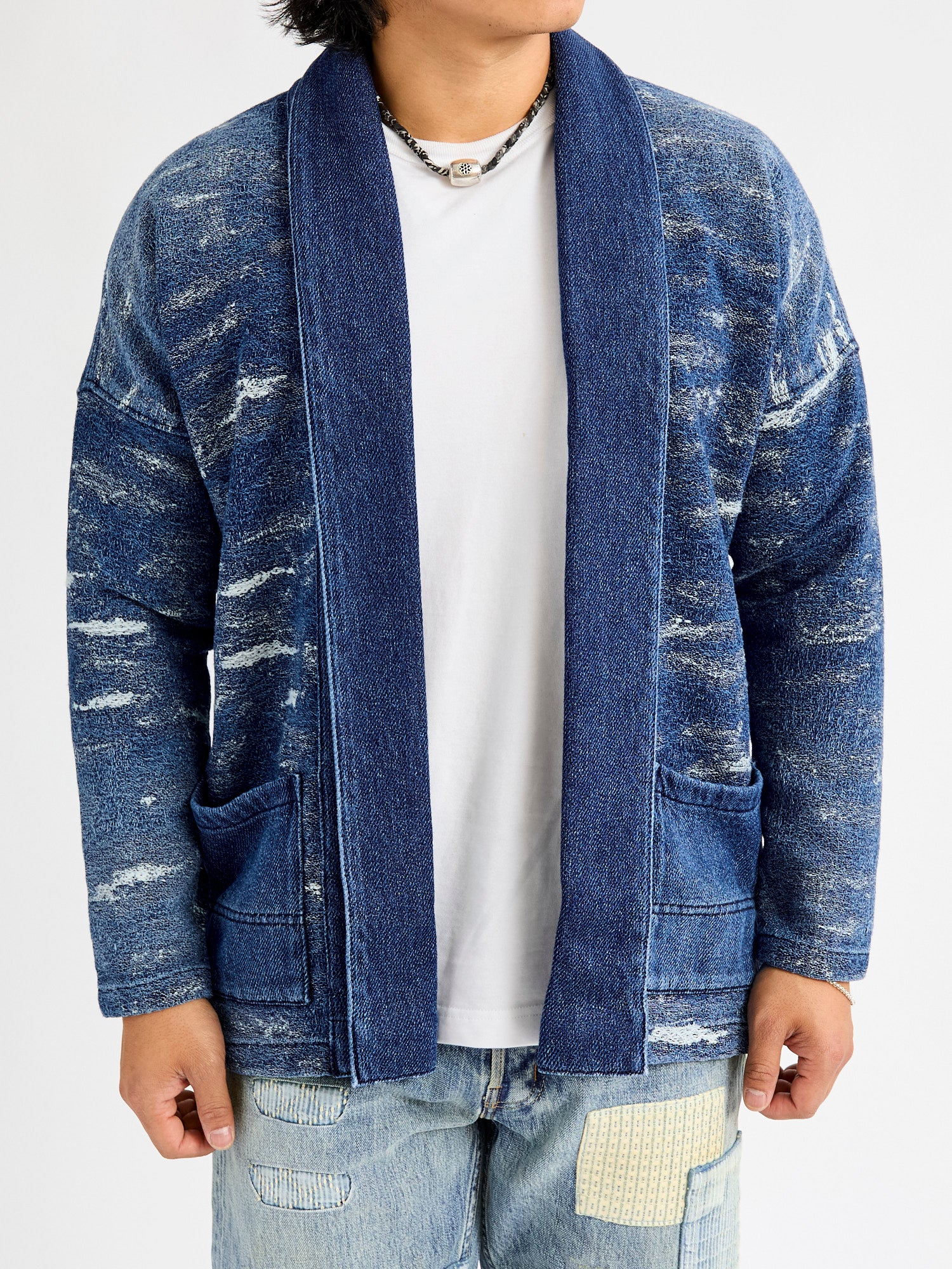 Jacquard Boro Haori Jacket in 2-Year Wash - Image 2