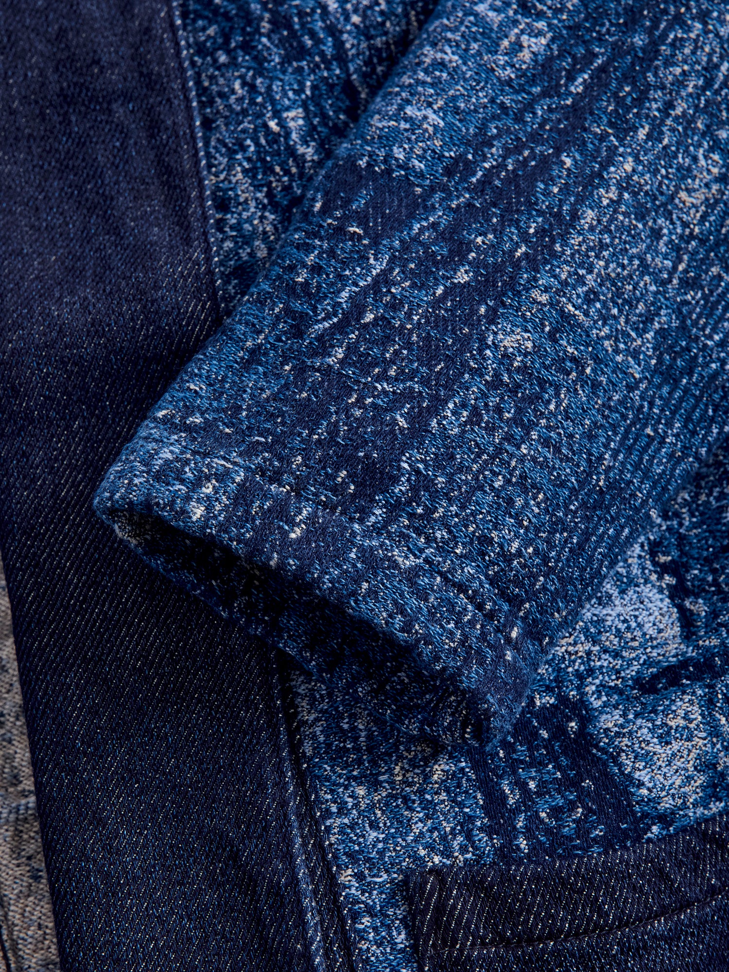 Jacquard Boro Haori Jacket in Indigo Rinse - Image 6