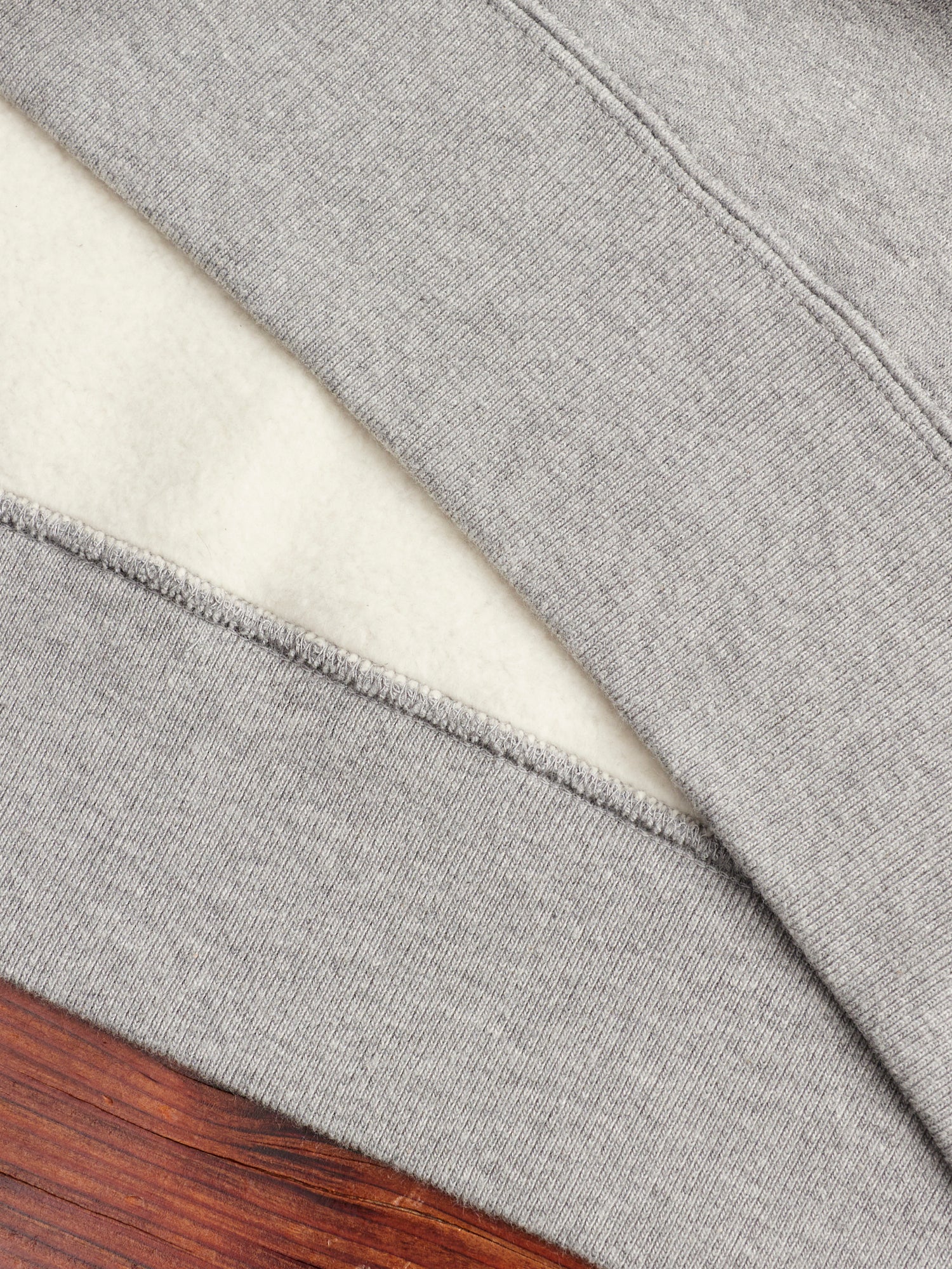 Japan-Made Fleece Crewneck in Heather Grey - Image 5
