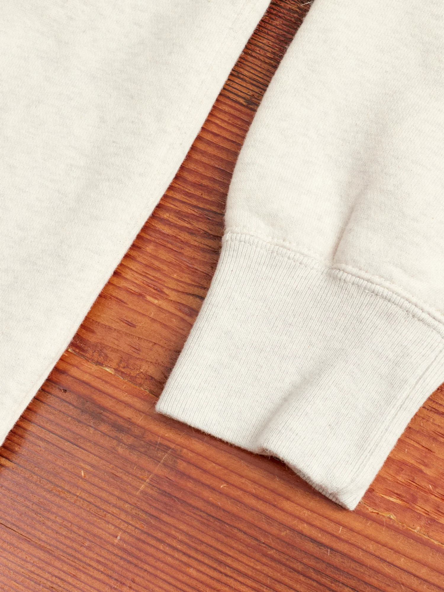 Japan-Made Fleece Crewneck in Oatmeal - Image 4