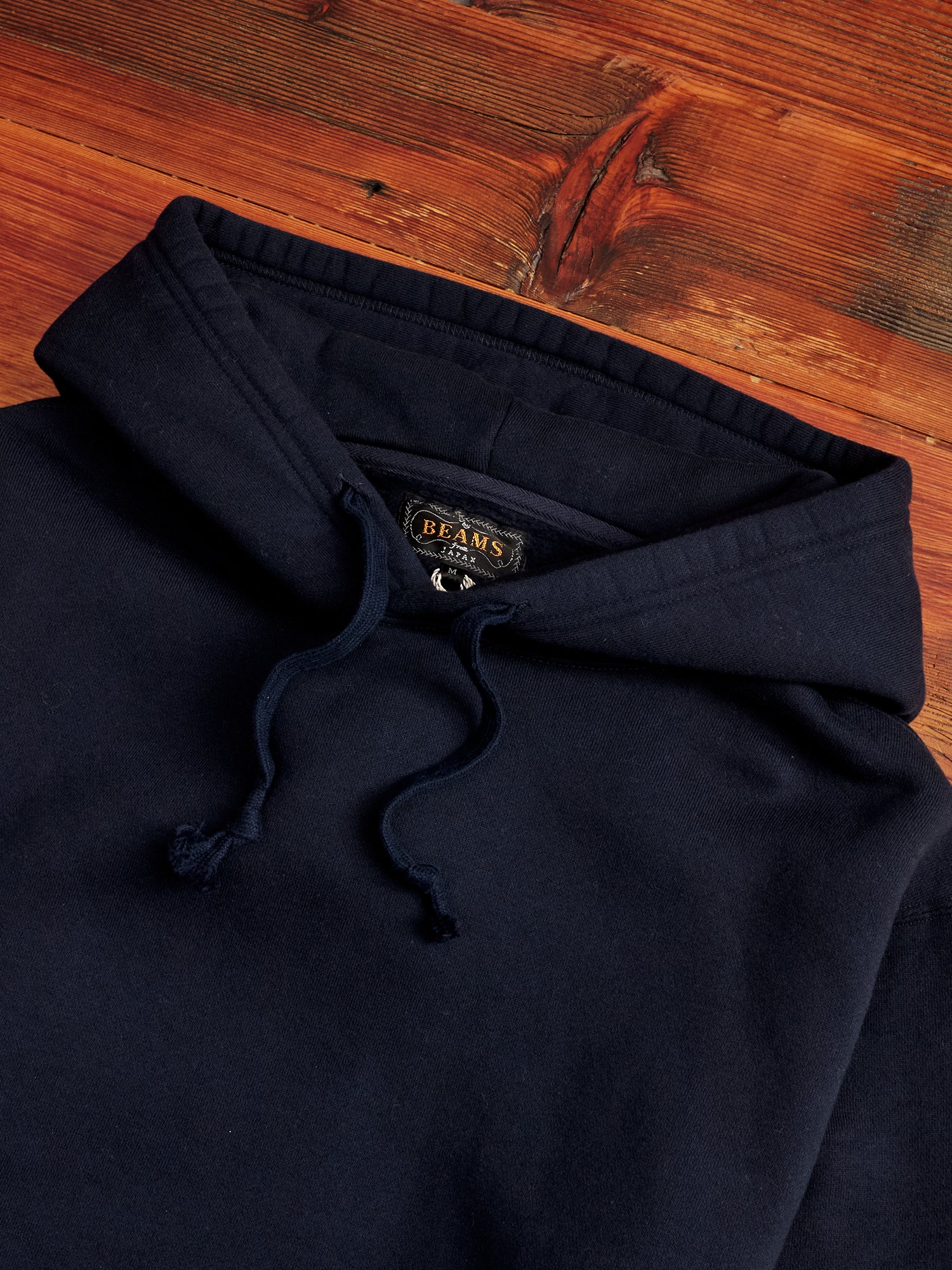 Japan-Made Fleece Hoodie in Navy - Image 3