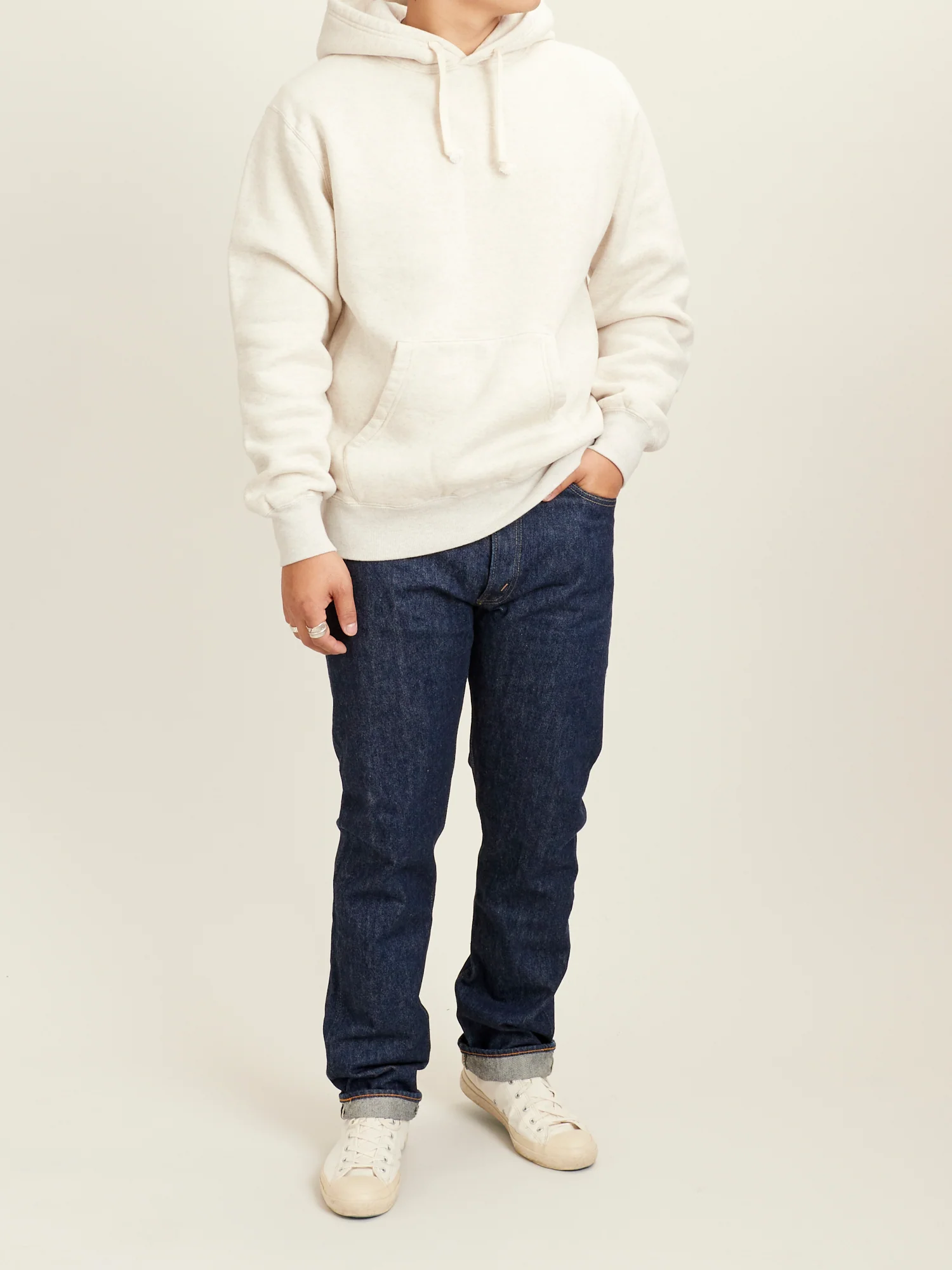 Japan-Made Fleece Hoodie in Oatmeal - Image 9