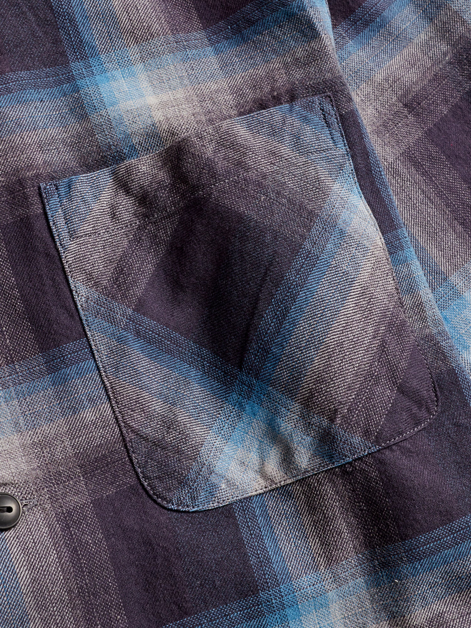 Jaspé Twill Camp Workshirt in Black/Blue - Image 5