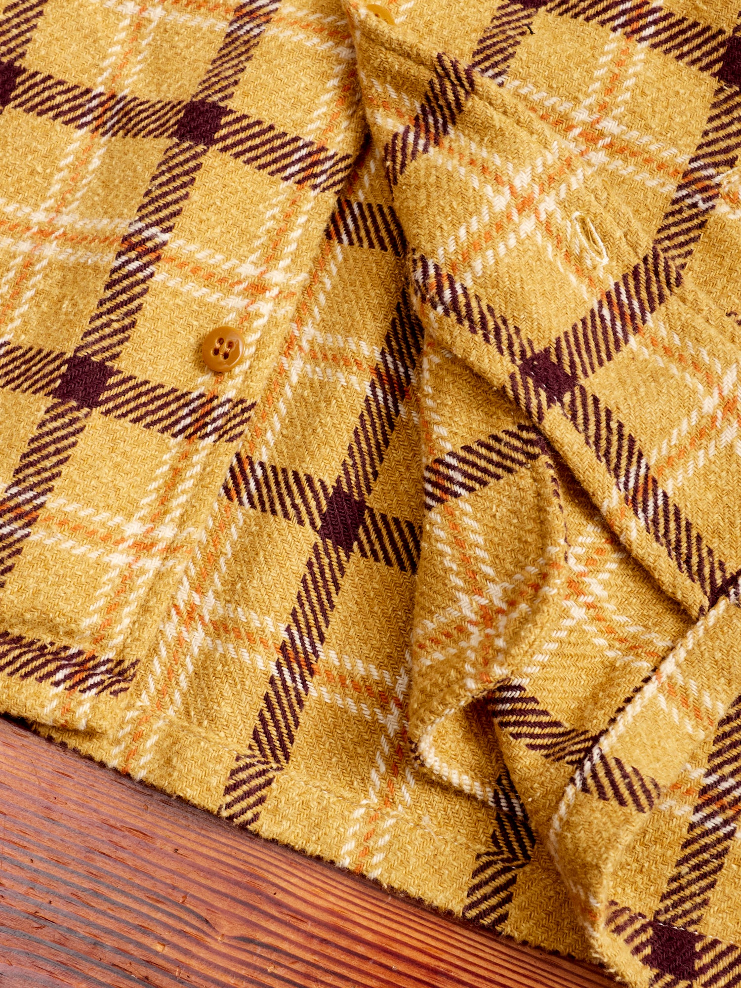Jazz Check Wide Flannel Shirt in Yellow - Image 7