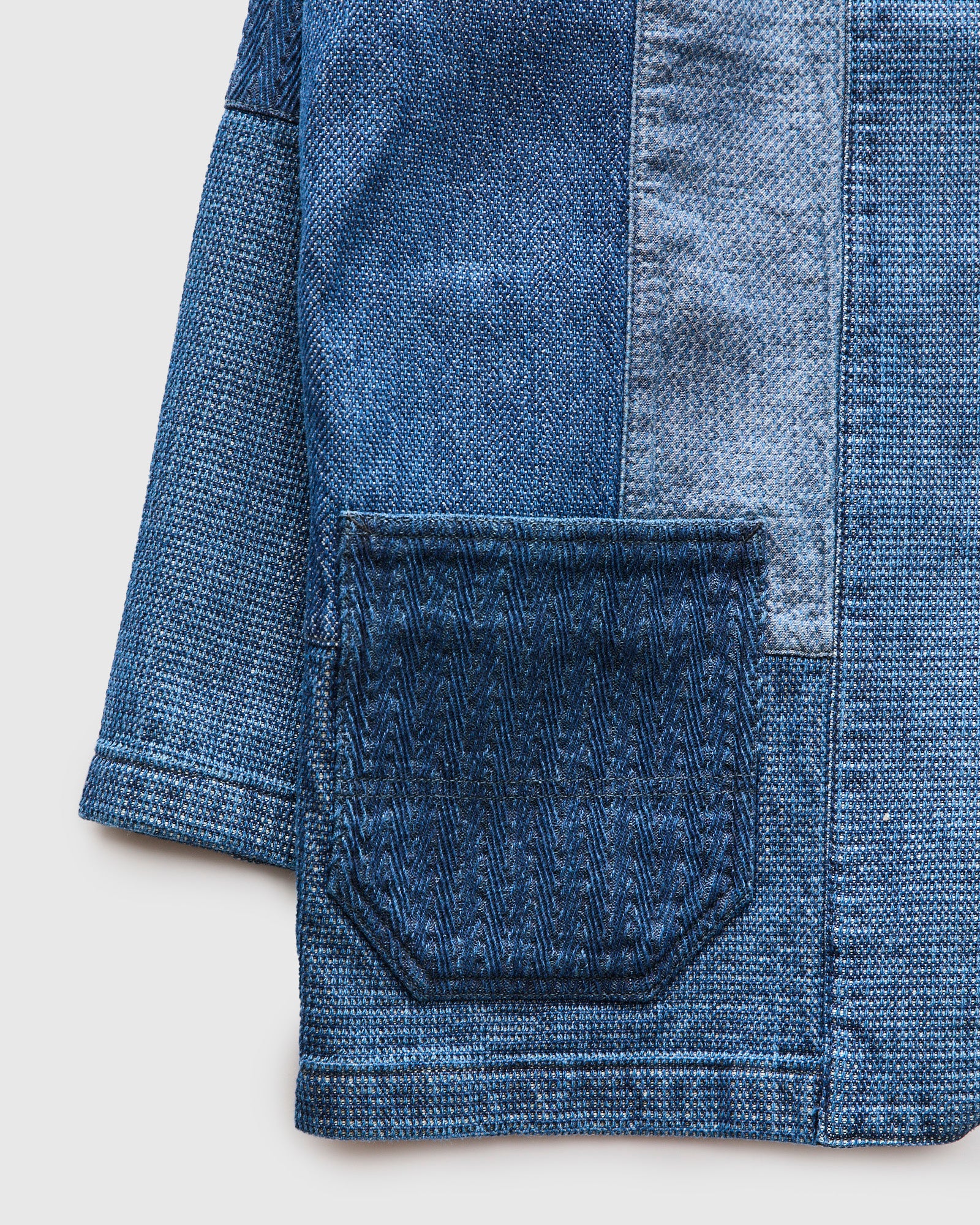 Patchwork Haori Jacket in Indigo 3-Year Wash - Image 7