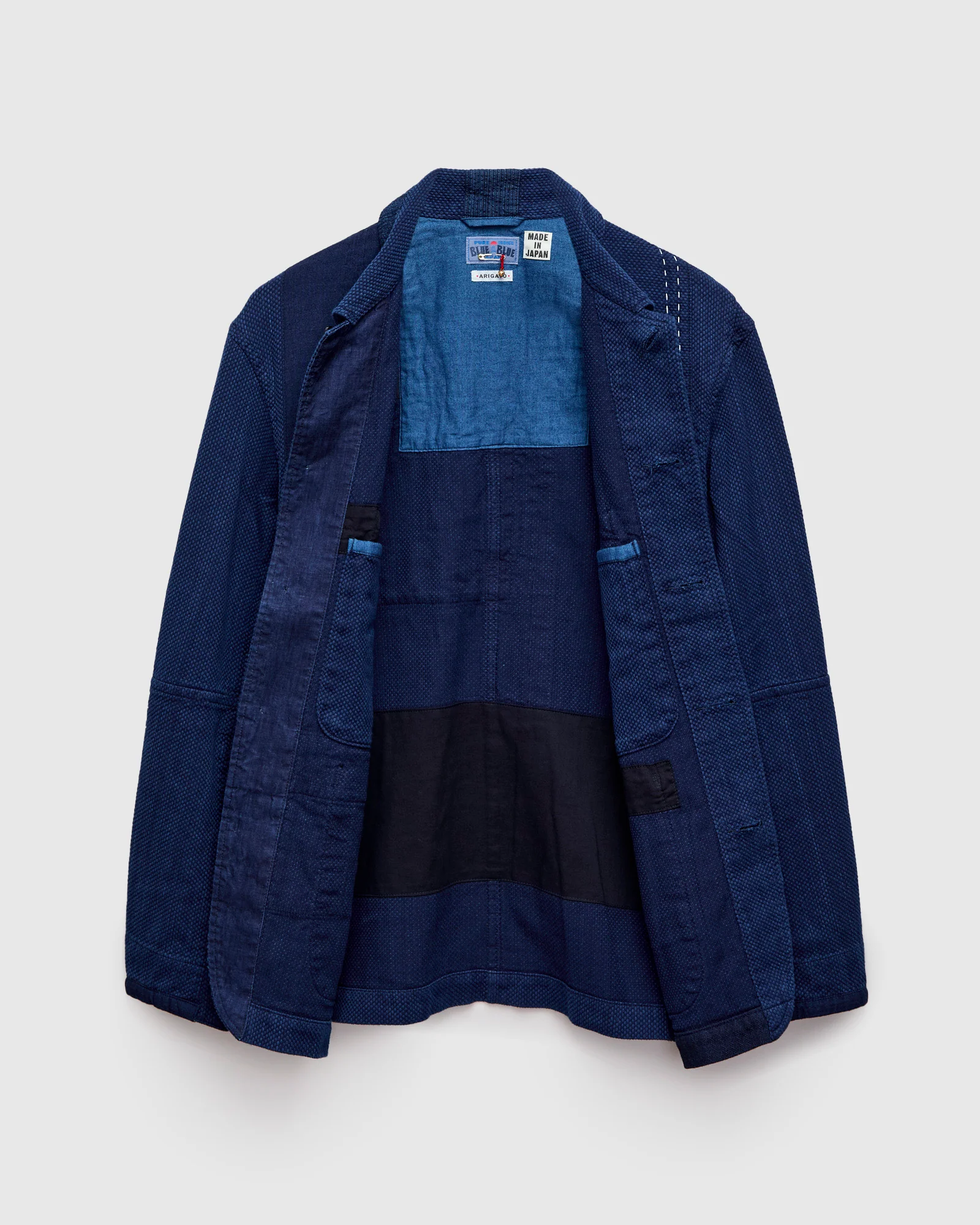 Kasezome Patchwork Chore Jacket in Indigo - Image 3