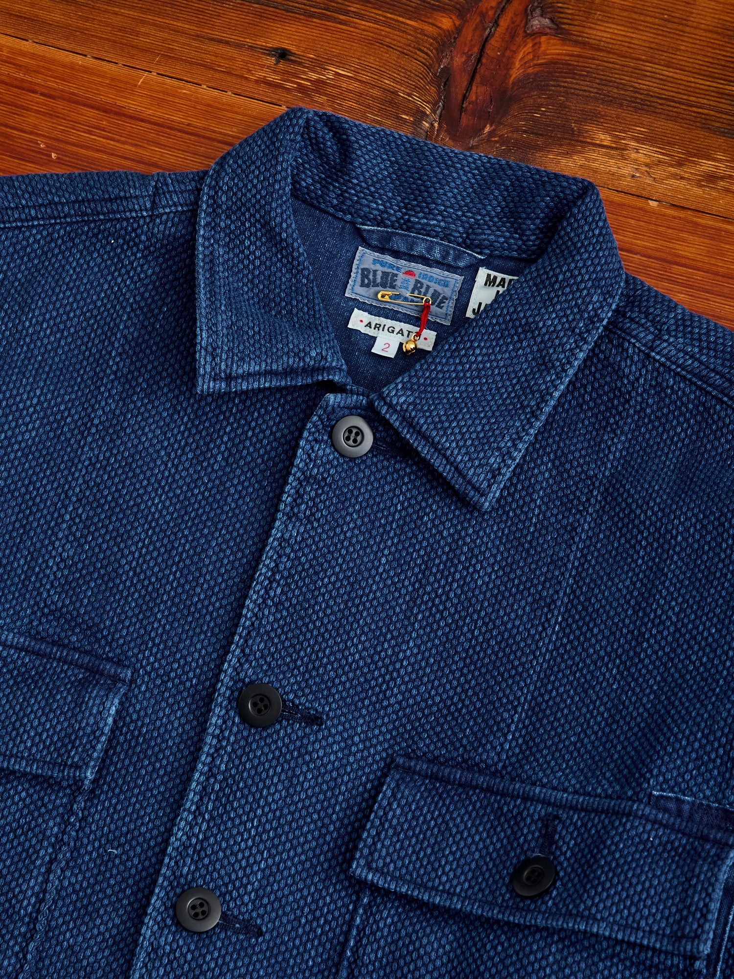 "Kasezome" Sashiko Utility Shirt in Indigo - Image 3