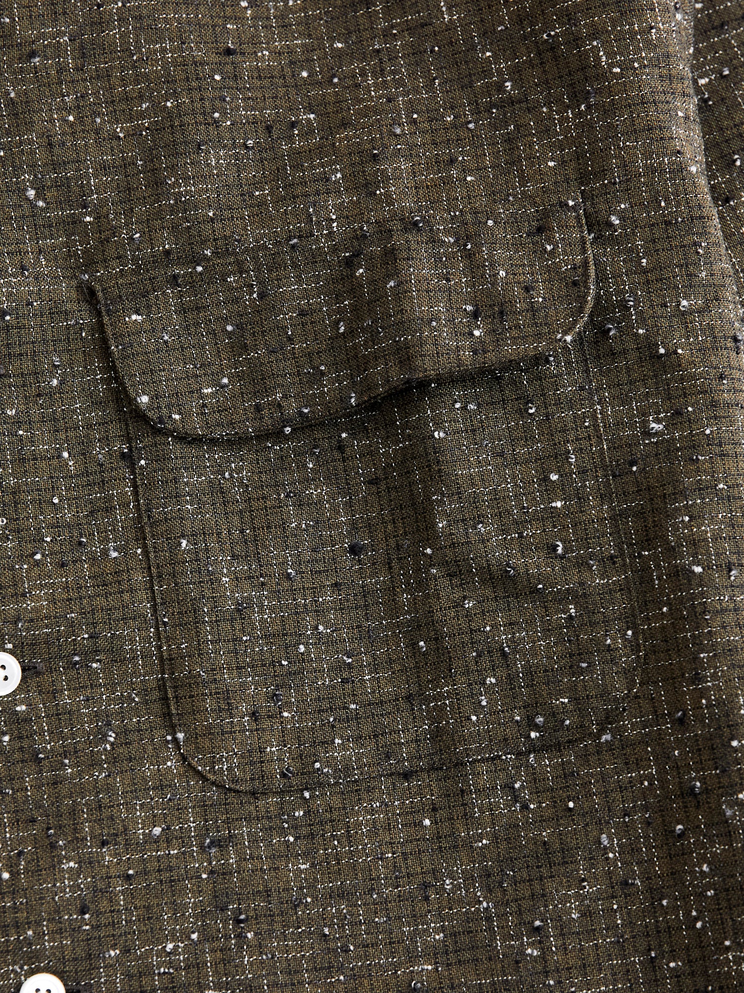 Kasuri Nep Open Collar Shirt in Olive - Image 4