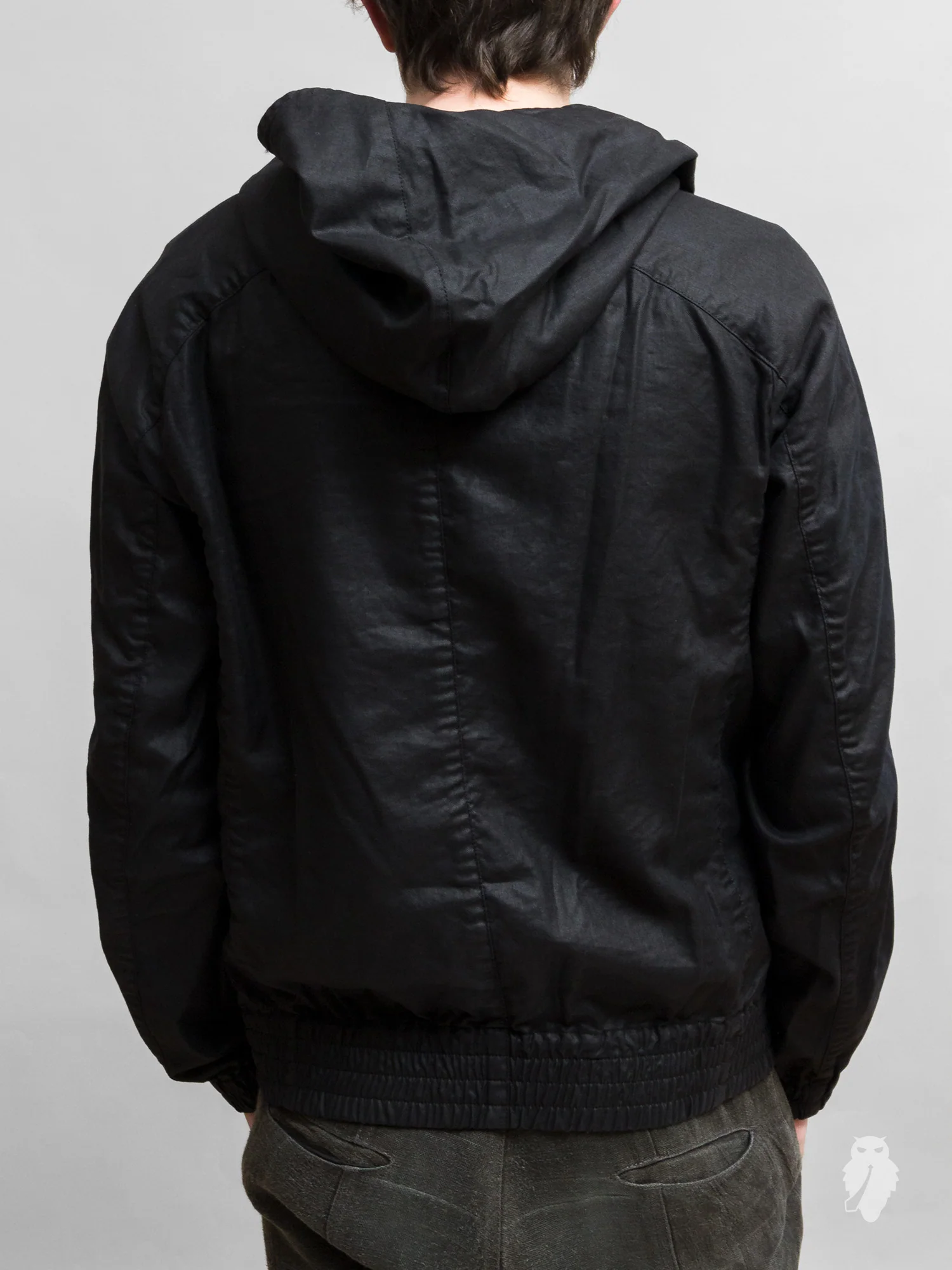Tencel Zip-Up Hoodie in Black - Image 8