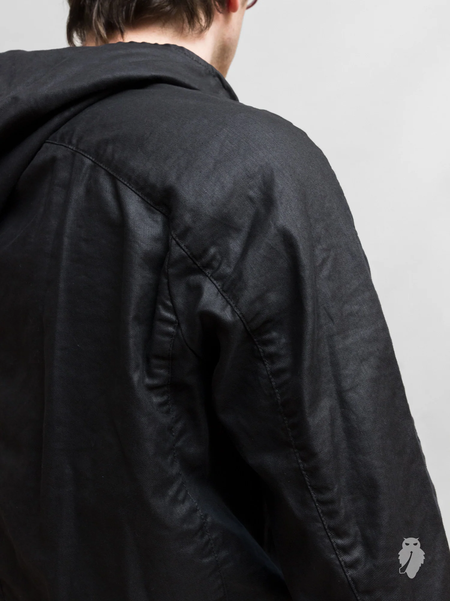 Tencel Zip-Up Hoodie in Black - Image 9