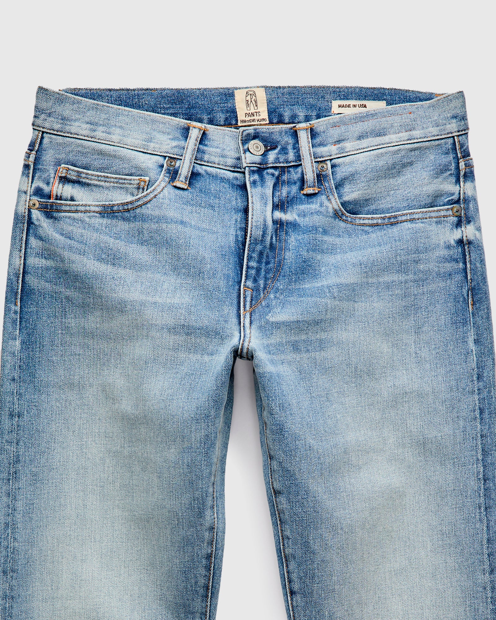 "Keith" 14oz Washed Indigo Stretch Selvedge Denim - Pen Slim - Image 4