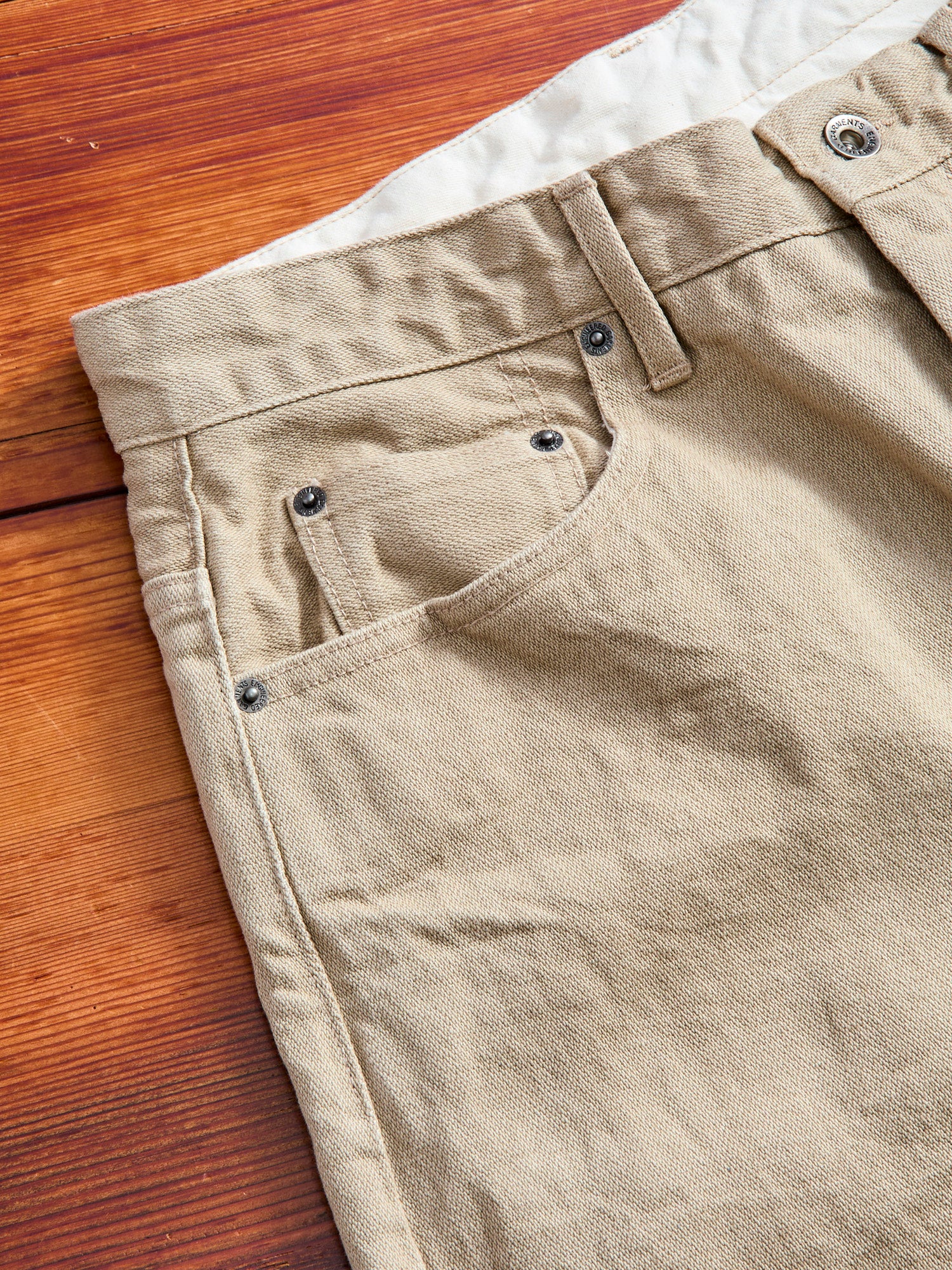 Khaki Broken 13oz RF Jeans - Straight Fit - Image 12
