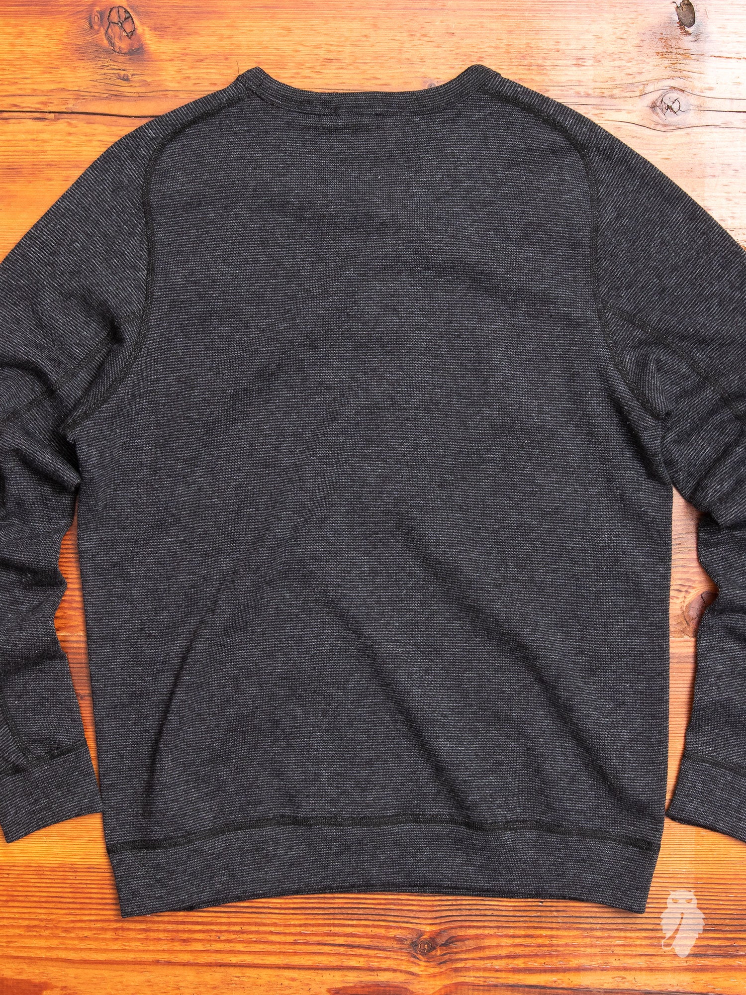 Knit Pile Reversible Crewneck Sweater in Melange Black - Image 6