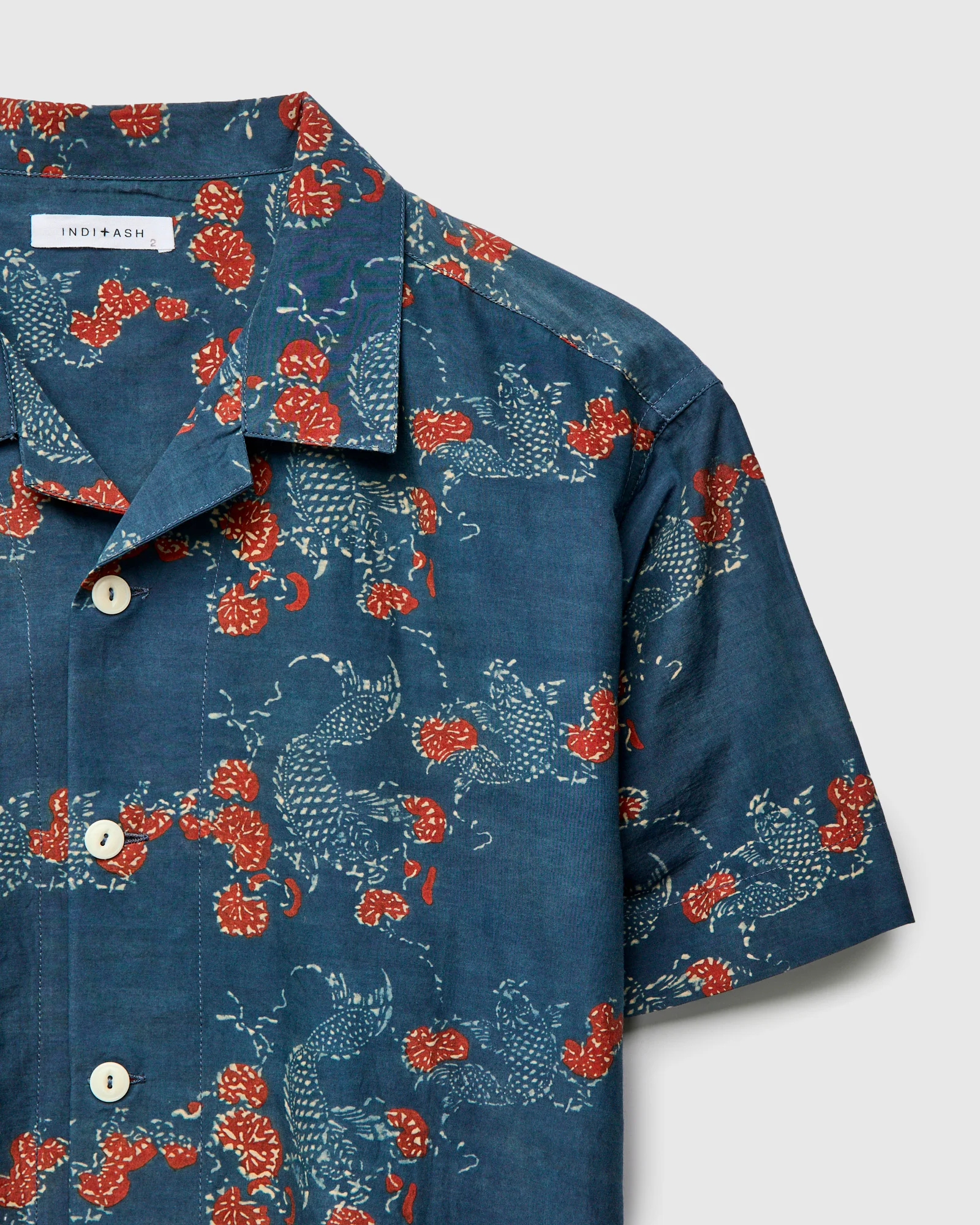 Koi Lake Camp Shirt in Indigo Madder Silk - Image 3