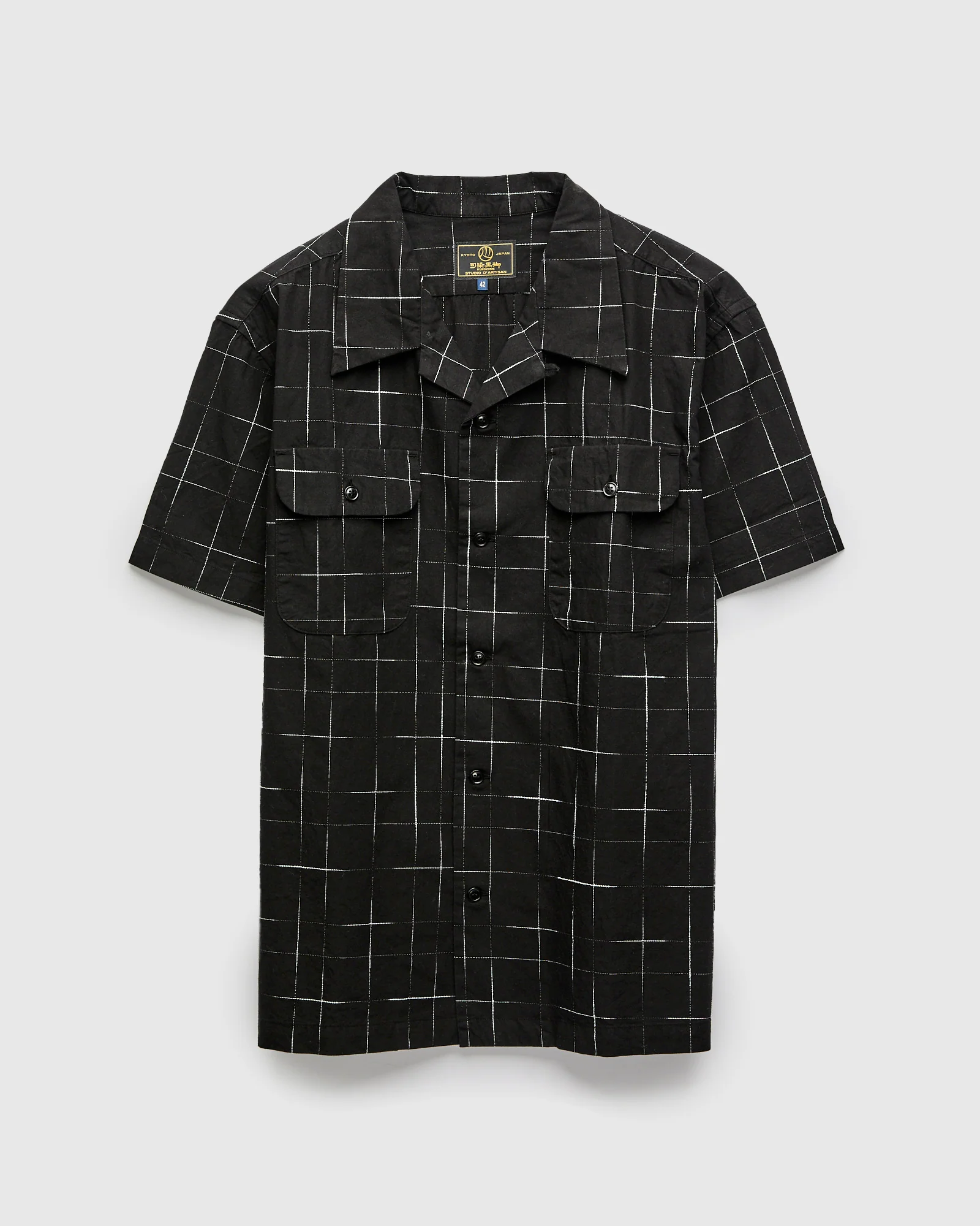 "Kyoto Kasuri" Vacation Shirt in Kurozome Black