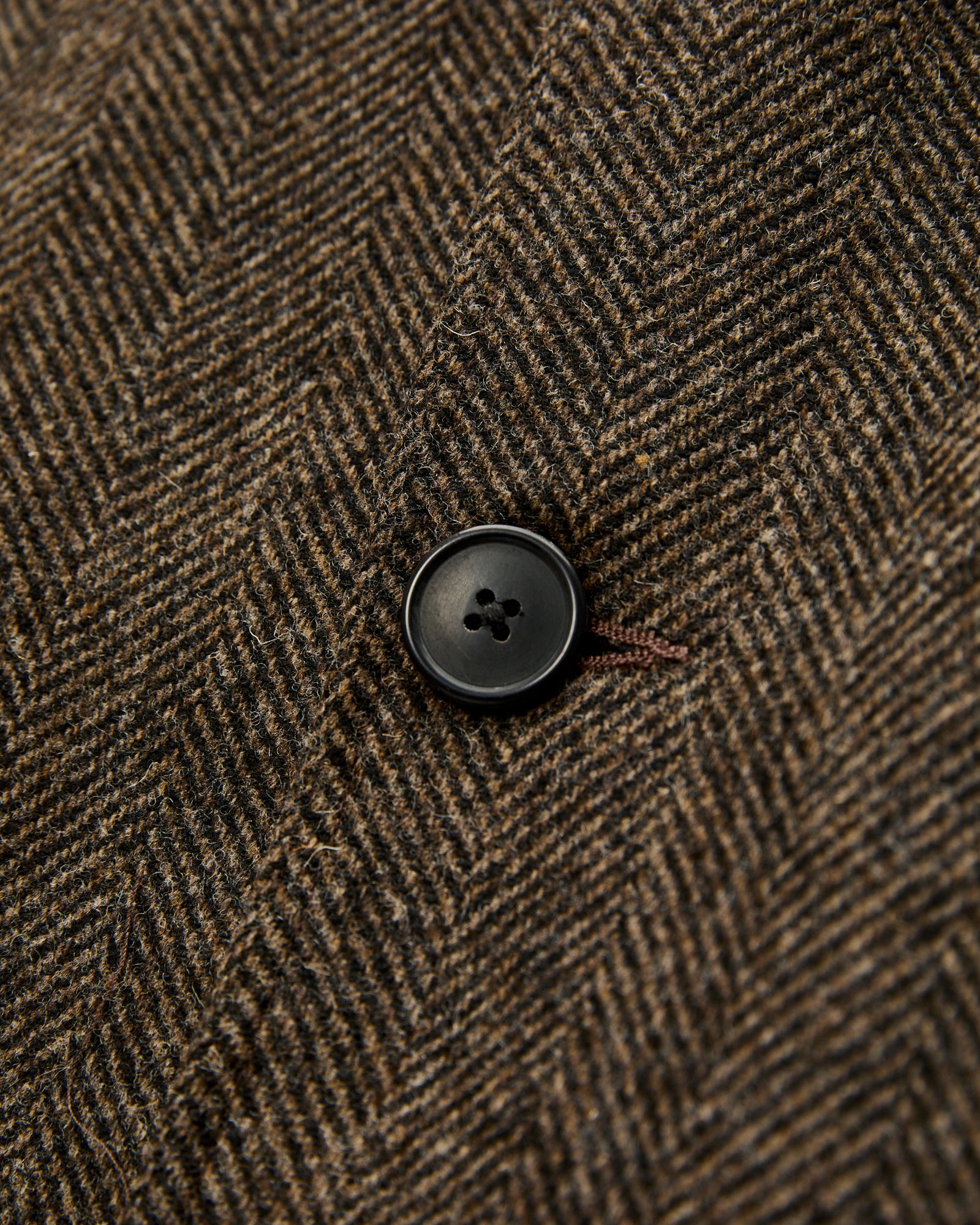 Labura Herringbone Wool Chore Coat in Brown - Image 6