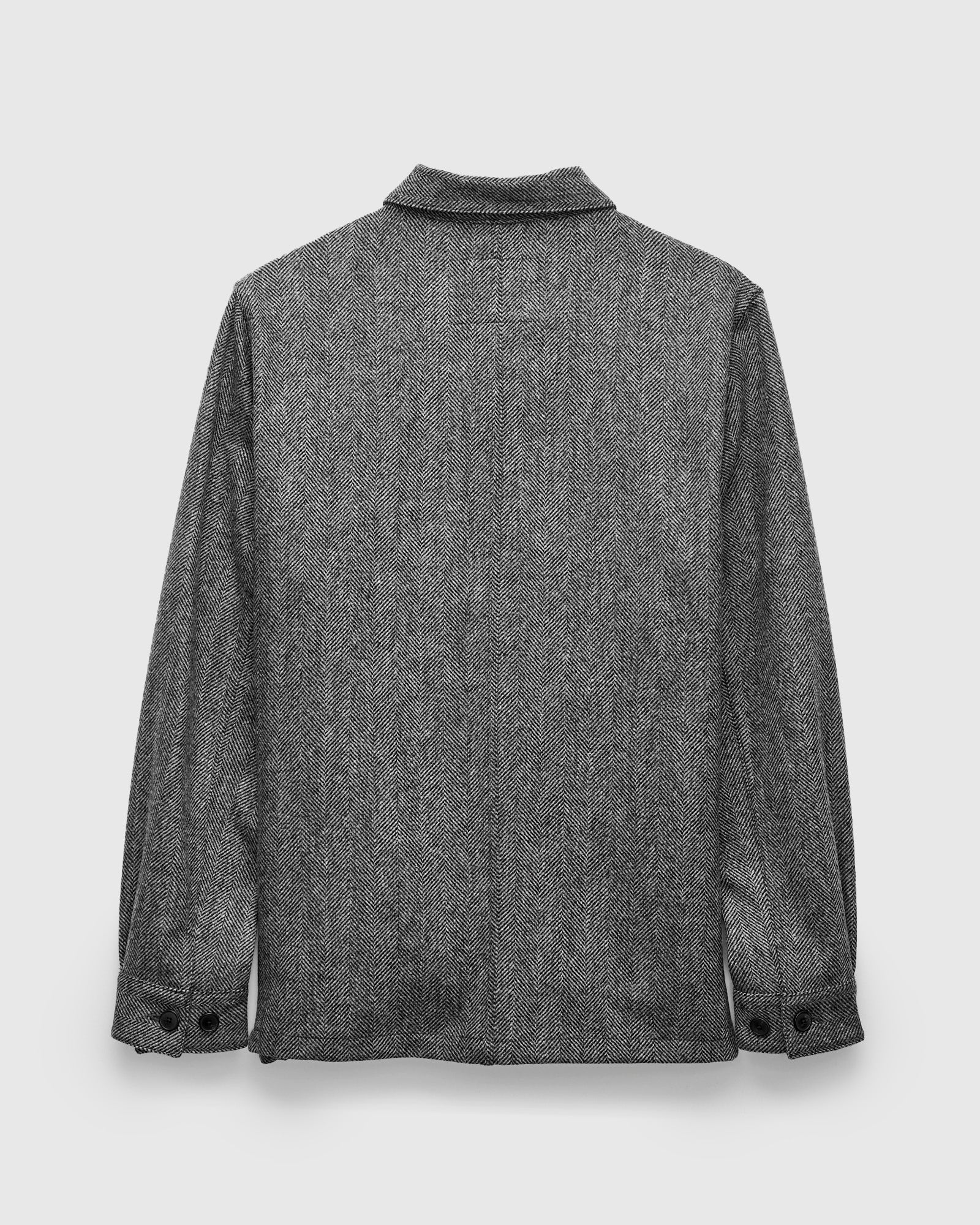 Labura Herringbone Wool Chore Coat in Grey - Image 2